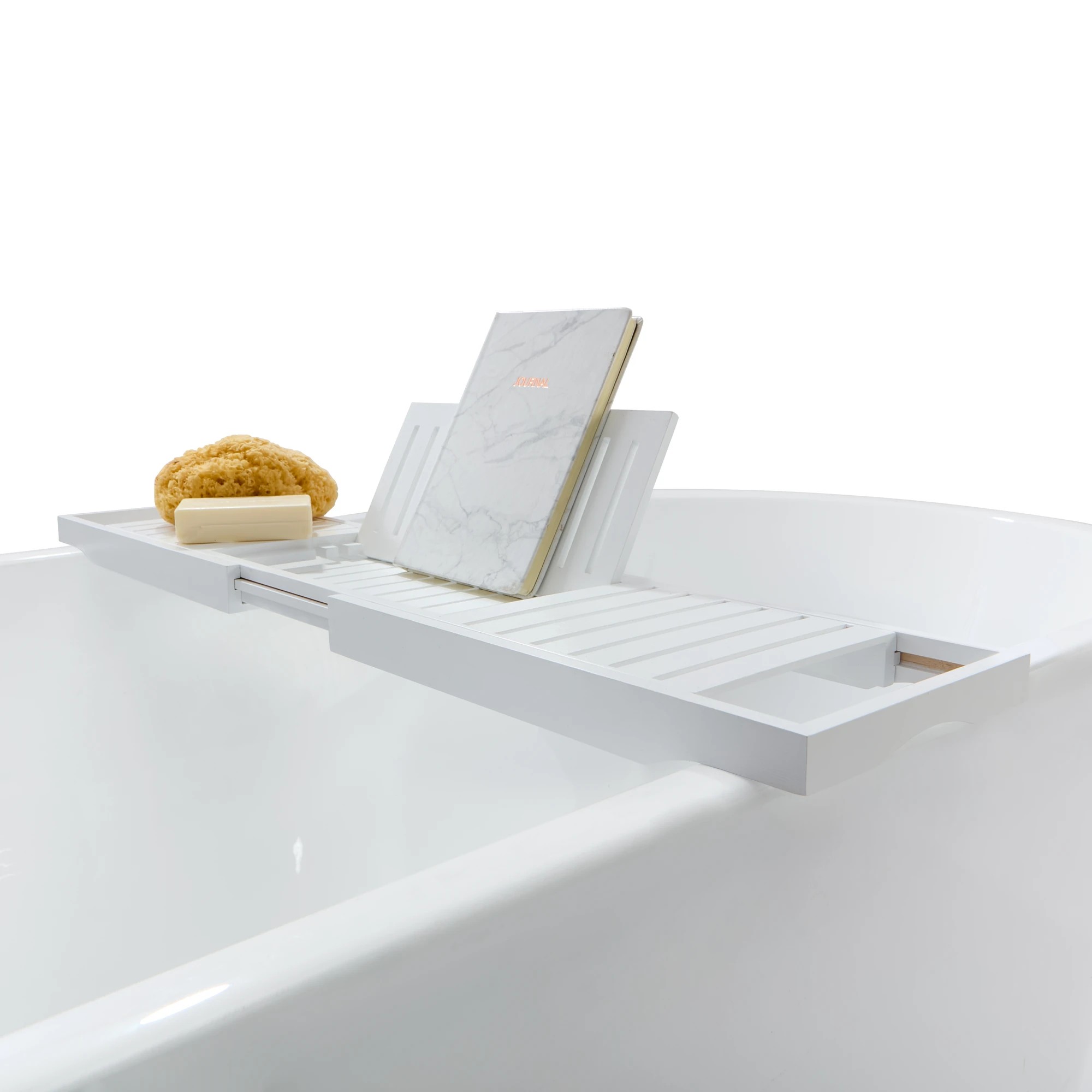 1 Adjustable Bath Caddy - White, 1 of 8