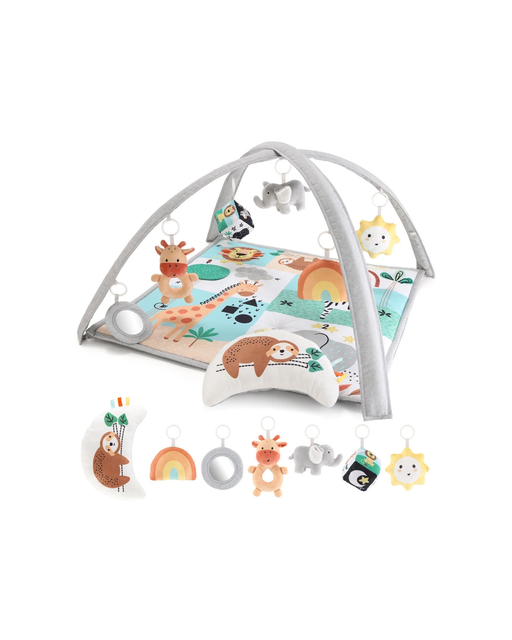2 The Peanutshell Safari 123 7-in-1 Baby Activity Gym & Play Mat 0y+
 - Grey, 2 of 4