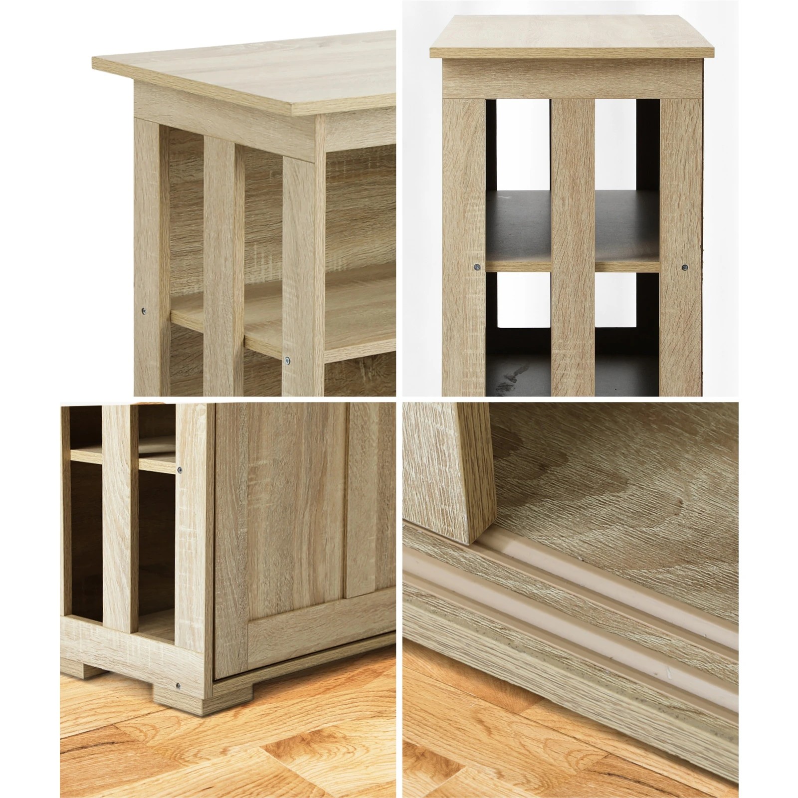 5 Oikiture Buffet Sideboard Cabinet Kitchen Cupboard Sliding Doors - Natural, 5 of 9