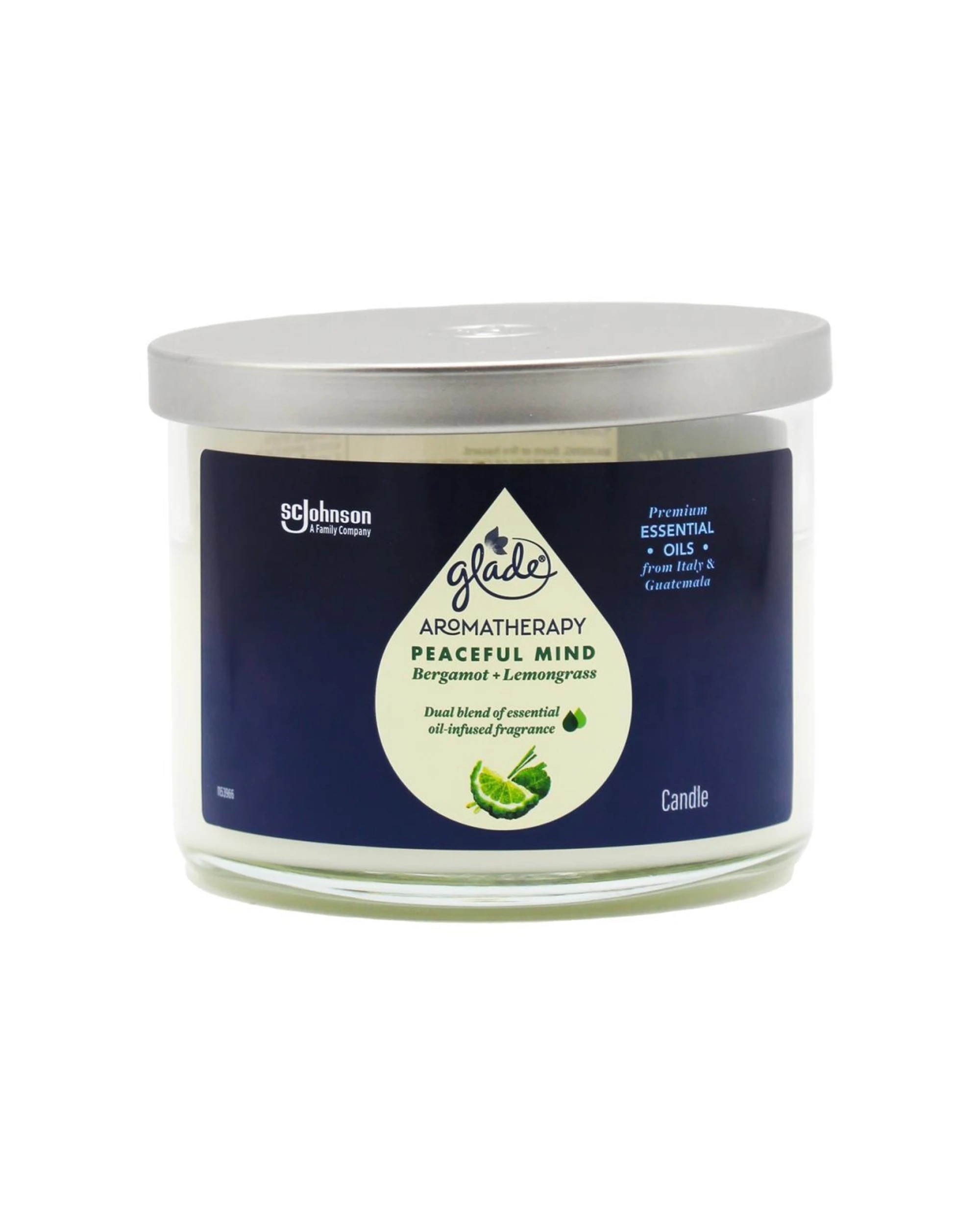 2 Glade 4PK Aromatherapy Peaceful Mind Candle Bergamot Lemongrass Scented - Blue, 2 of 3