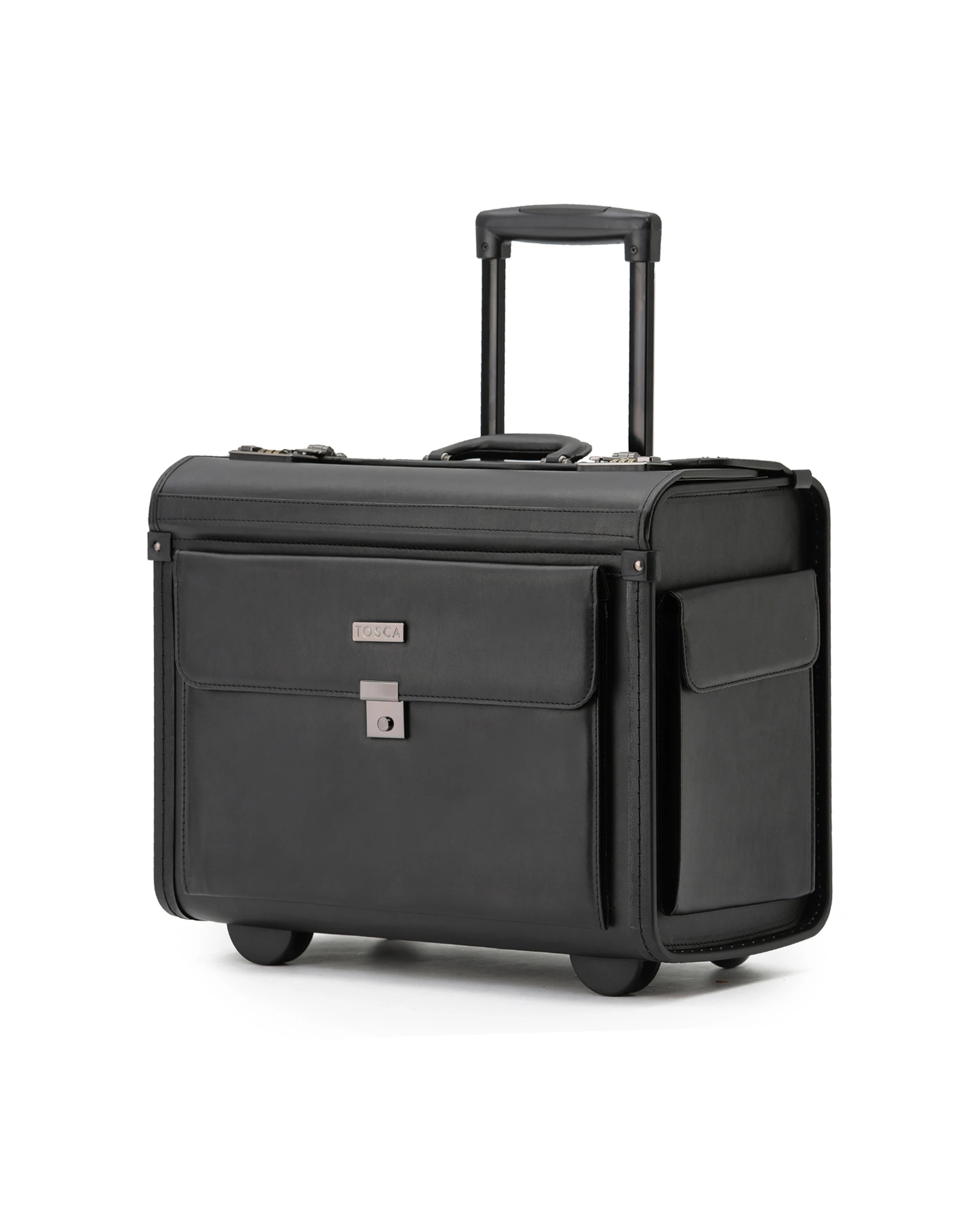 2 Tosca Pilot Wheeled Business Travel Suitcase Luggage - Black, 2 of 5
