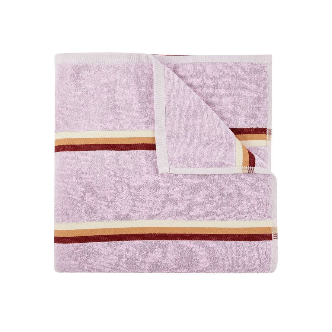 1 Stripe Reversible Cotton Bath Towel - Lilac, 1 of 5