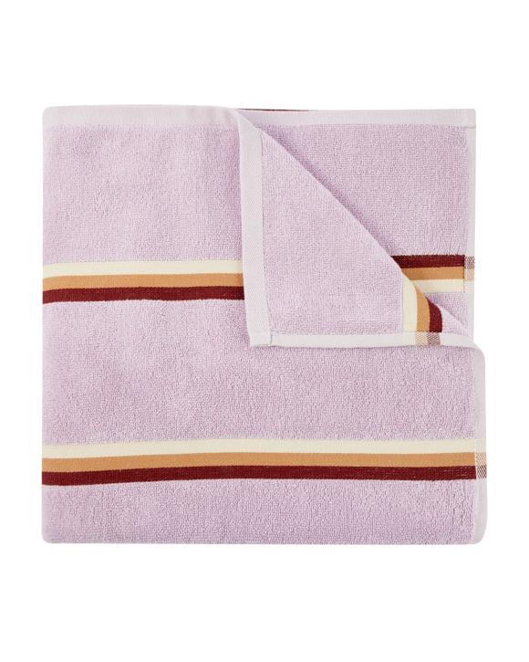 Stripe Reversible Cotton Bath Towel - Lilac