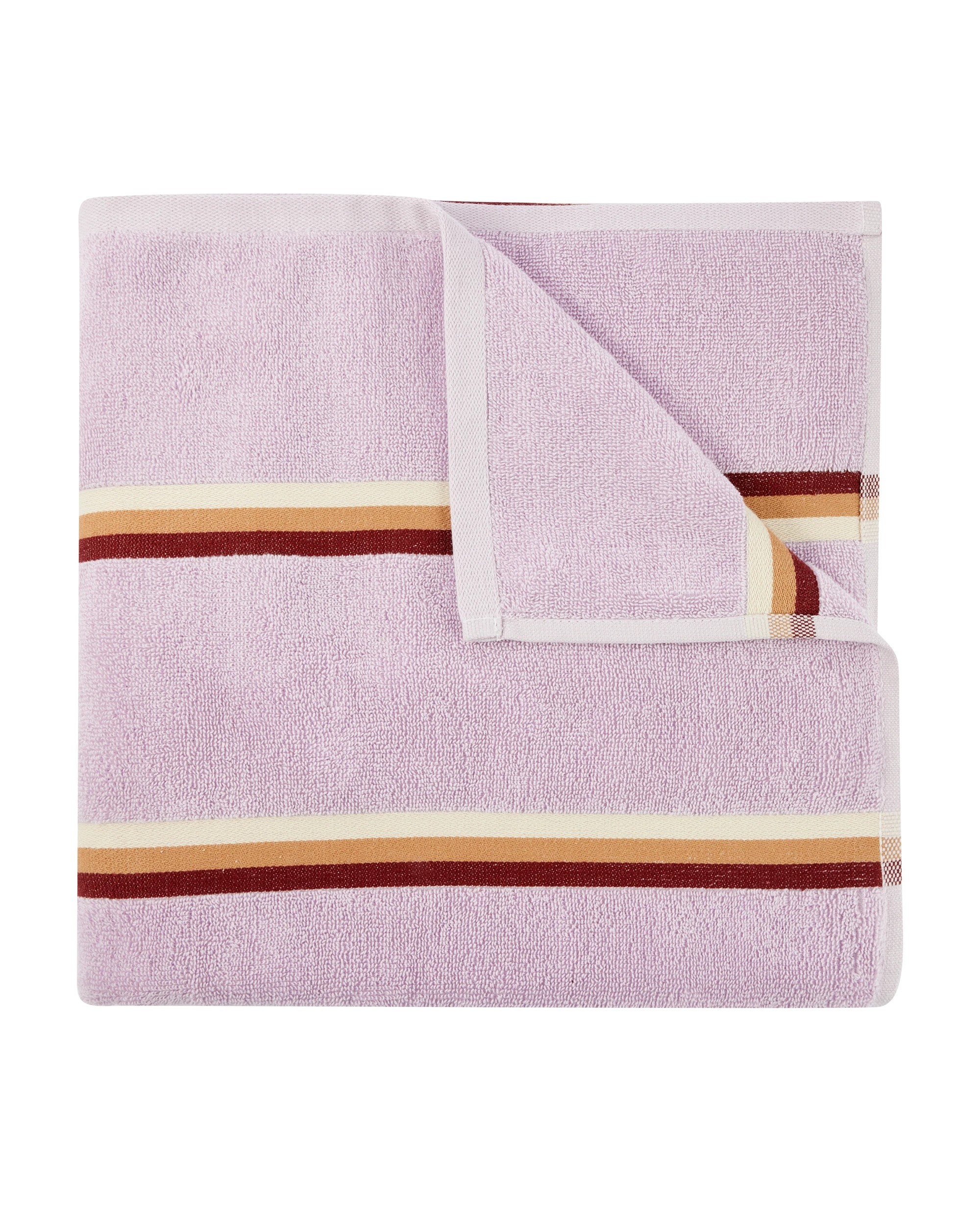 1 Stripe Reversible Cotton Bath Towel - Lilac, 1 of 5