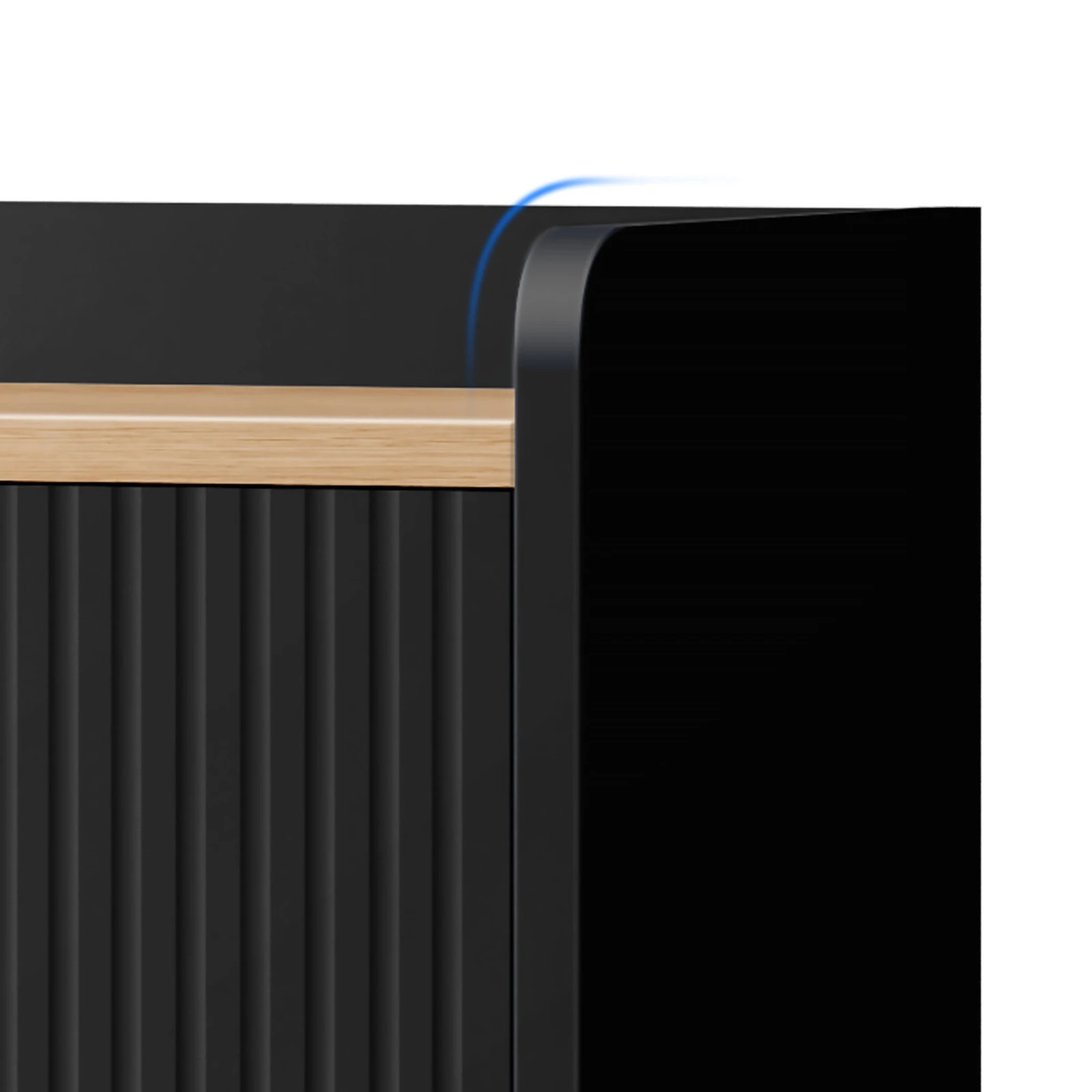 7 Alfordson Buffet Sideboard Cupboard Cabinet Storage Kitchen Hallway Doors - Black, 7 of 10