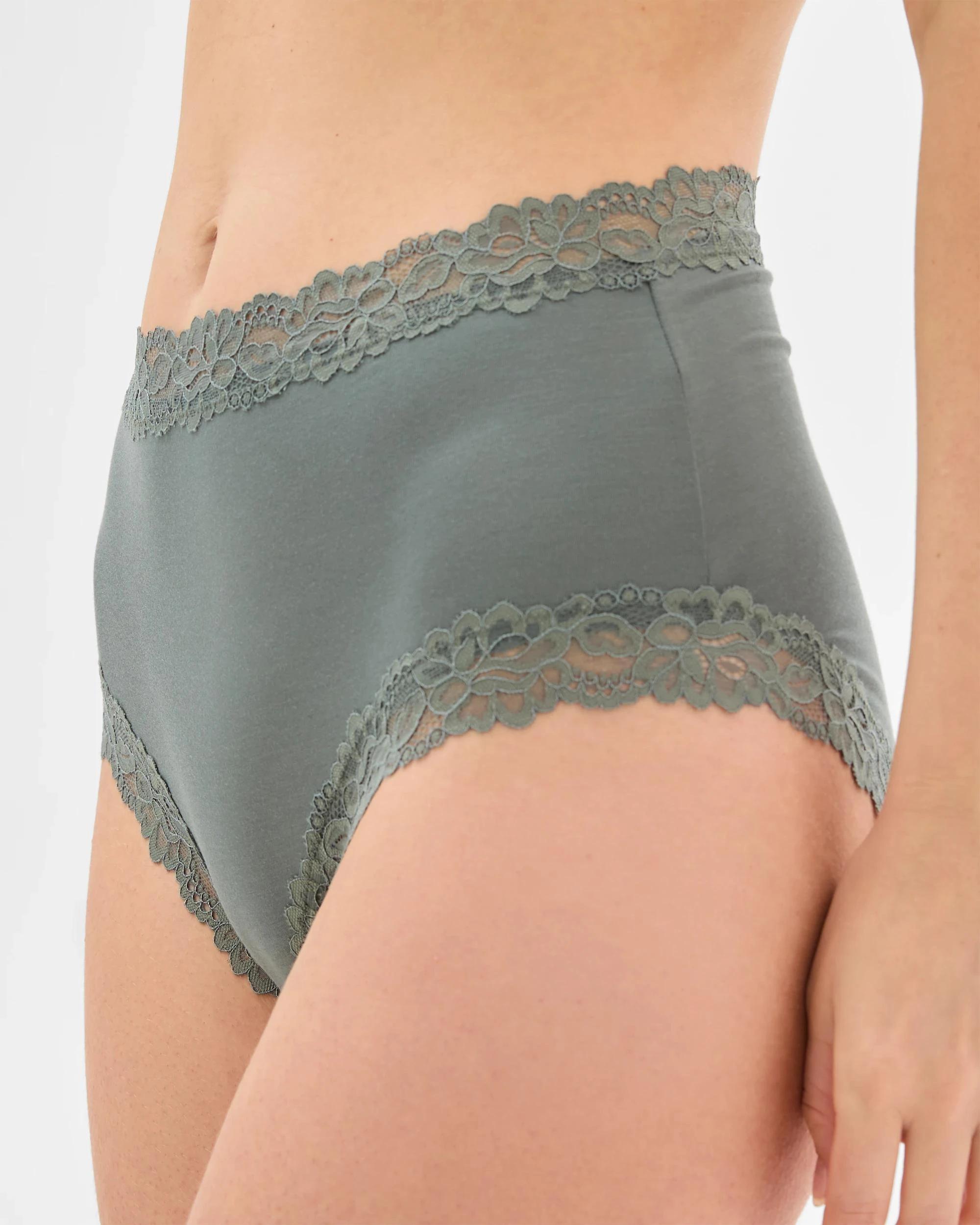 3 Target Womens Modal and Lace Full Briefs 2 Pack BLASAM/CHINOIS GREEN, 3 of 4