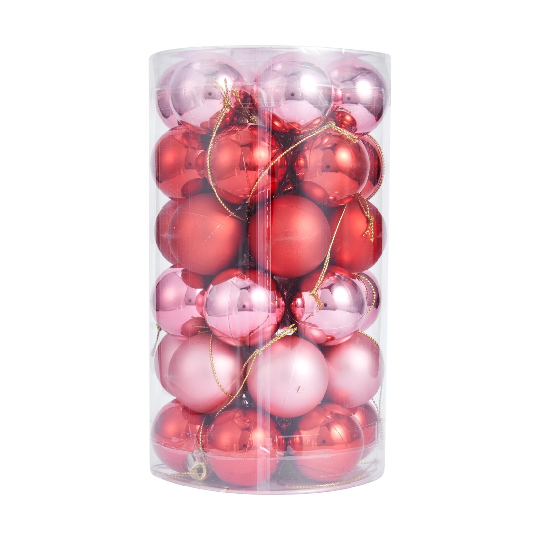 1 36 Pack 4cm Pink Candy Baubles, 1 of 8