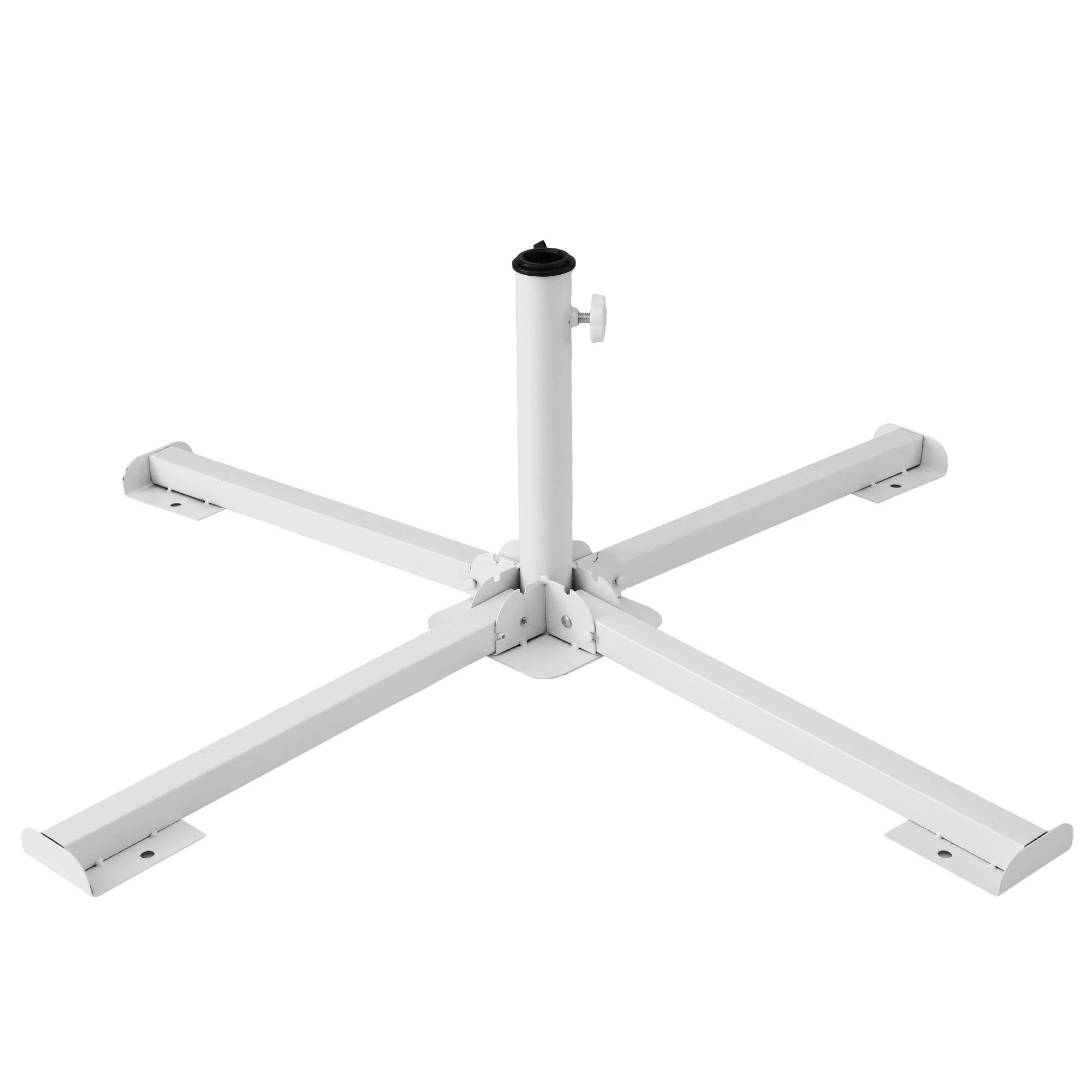 1 Instahut Outdoor Umbrellas Base Steel Umbrella Holder 25 to 35mm White - White, 1 of 8