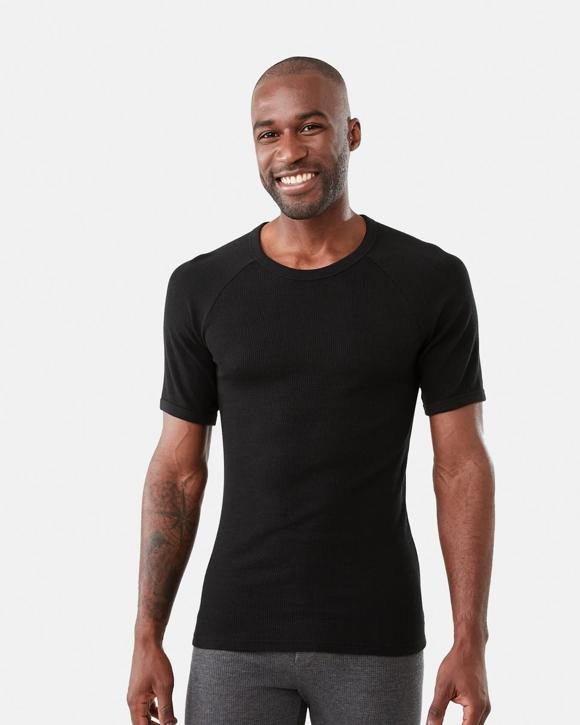 Short Sleeve Mini Waffle Thermal Top