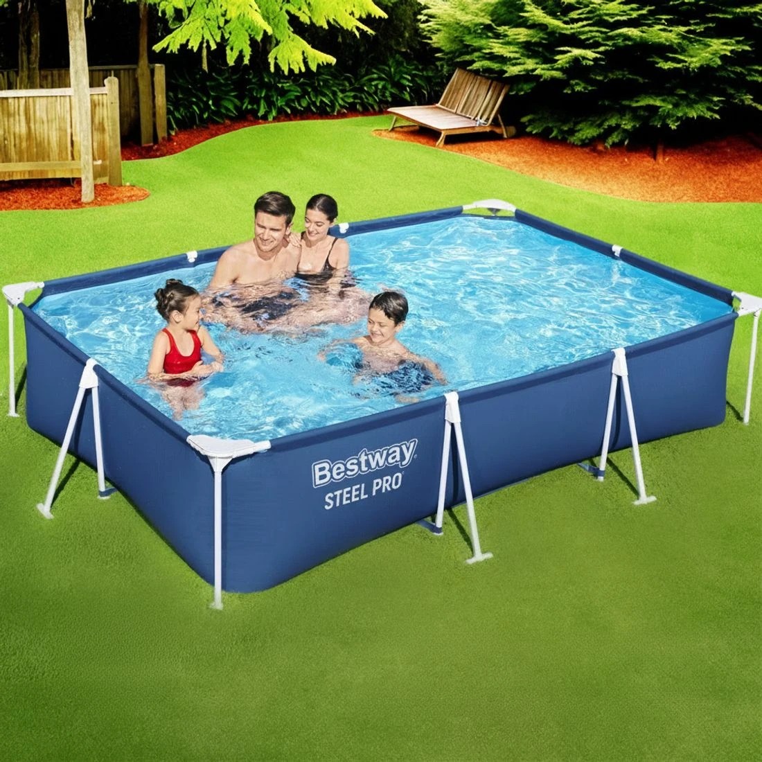 4 Bestway Swimming Pool 300x201x66cm Steel Frame Above Ground Pools w/ Filter Pump 3300L - Multi, 4 of 10