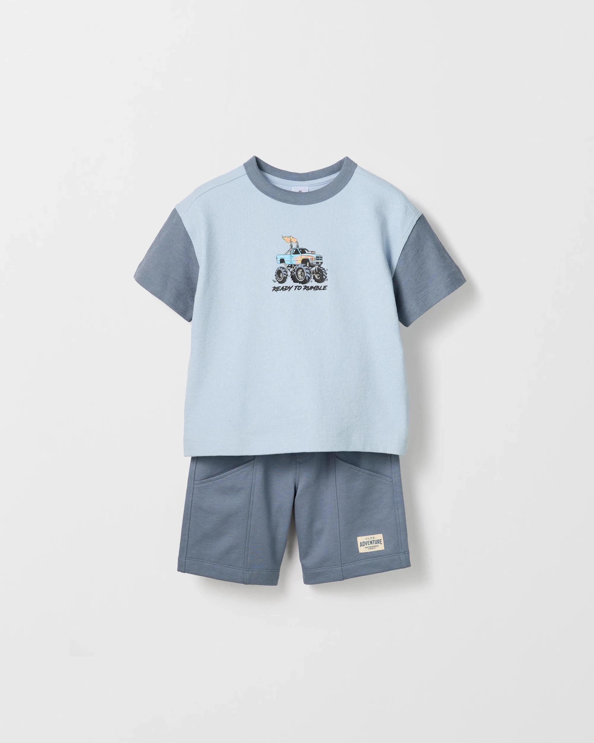 5 Target Australian Cotton T-Shirt and Short 2 Piece Set BLUE, 5 of 6