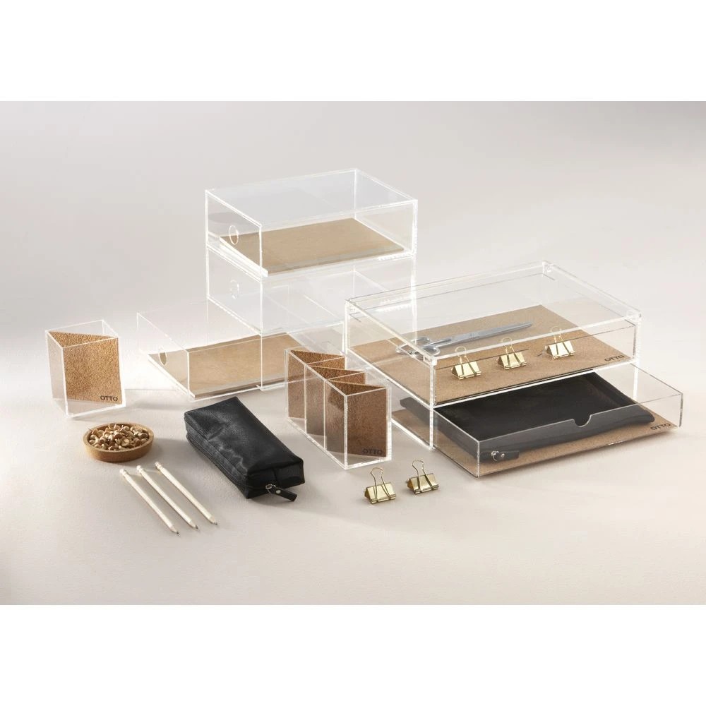 7 Otto 6 Compartment Desk Tidy Acrylic, 7 of 7