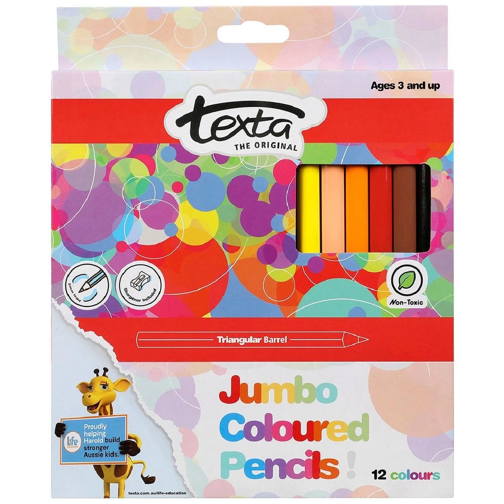 1 Texta Jumbo Coloured Pencils 12 Pack, 1 of 4