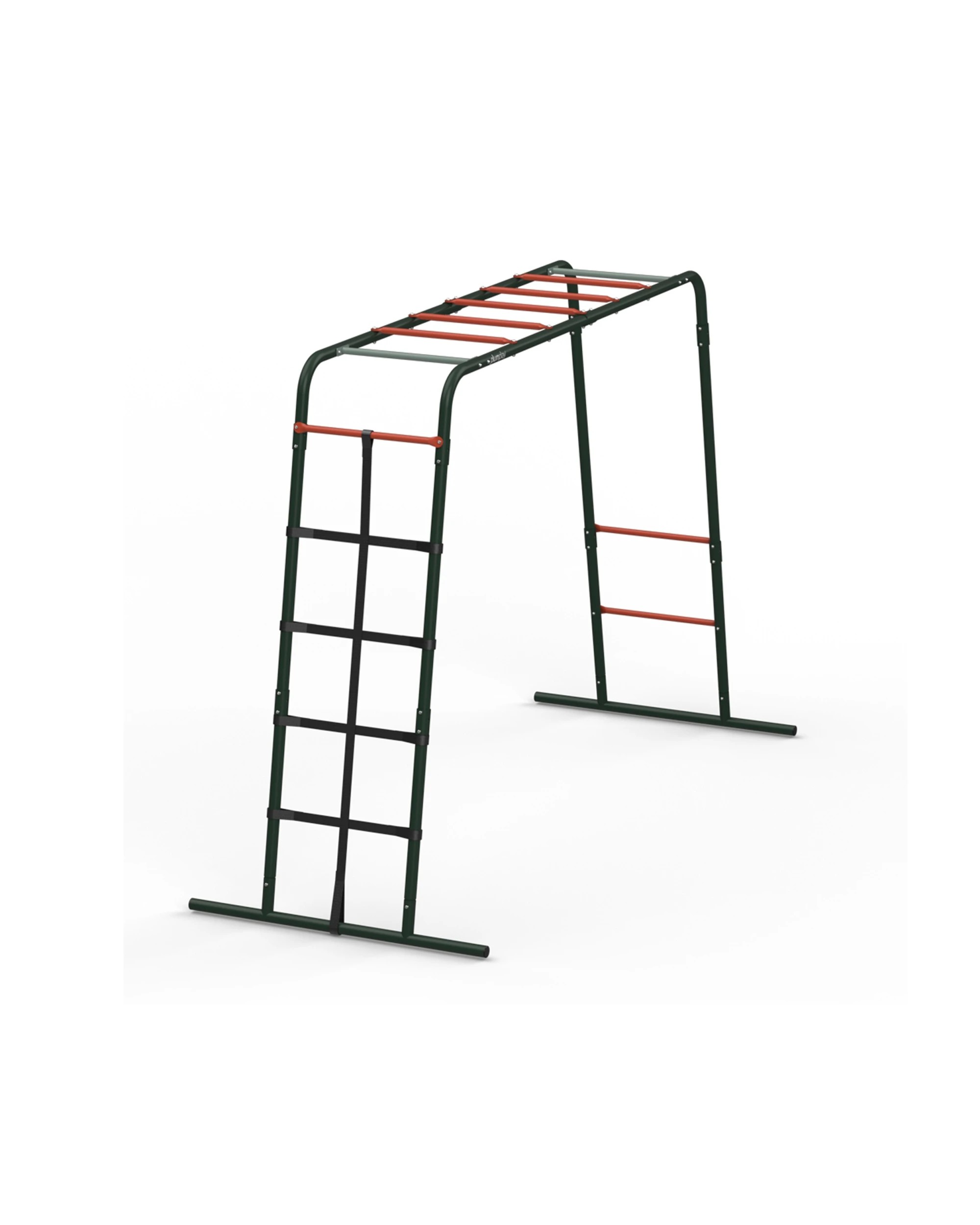 1 Plum Play Au Metal Monkey Bars Climbing Frame With Cargo Net 160x250x180cm - Green, 1 of 6