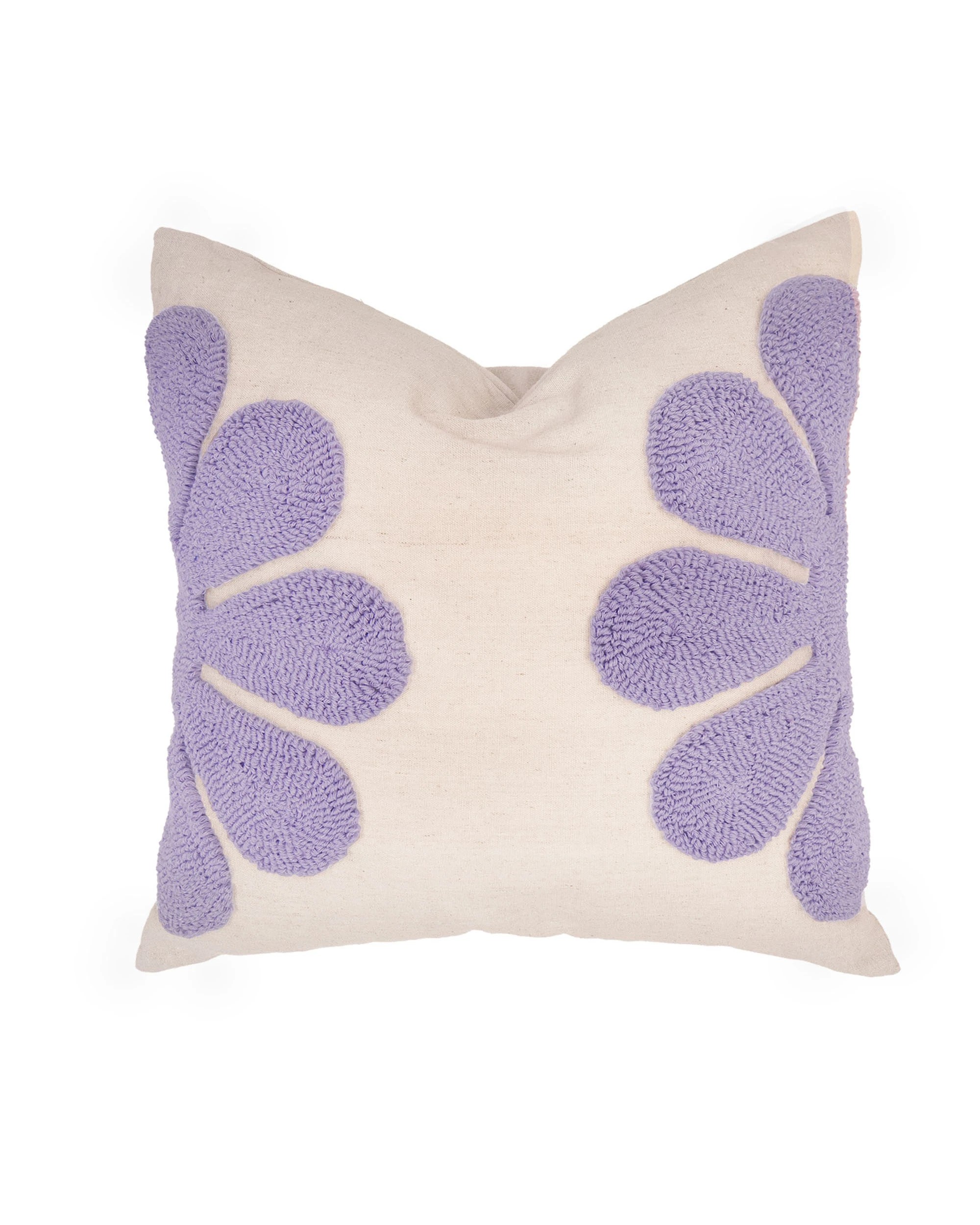 1 Bambury Florian Looped Embroidery Square Cushion  Lilac - Purple, 1 of 4