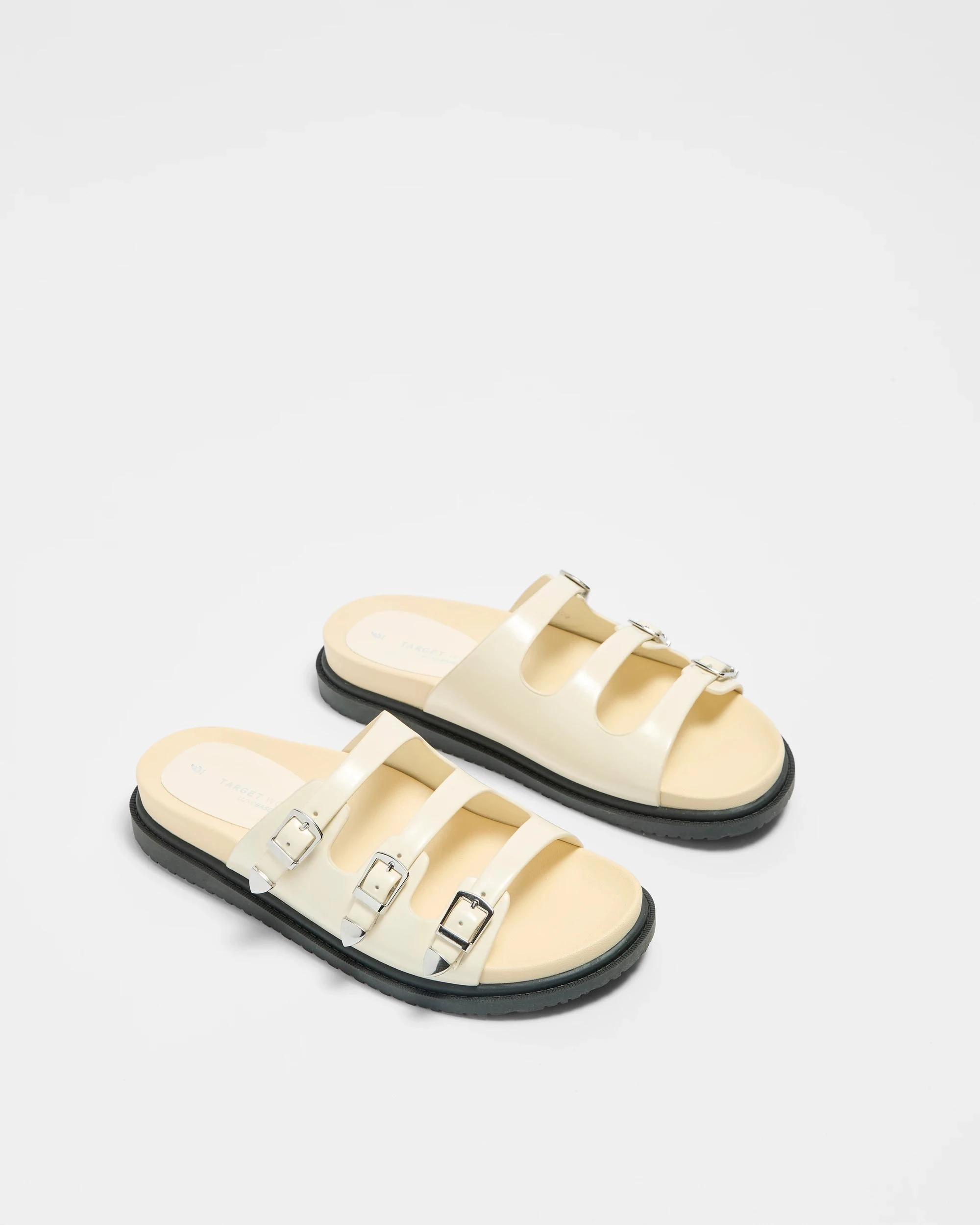 3 Target Womens Triple Strap Flat Sandal - Cyprus IVORY PATENT, 3 of 3