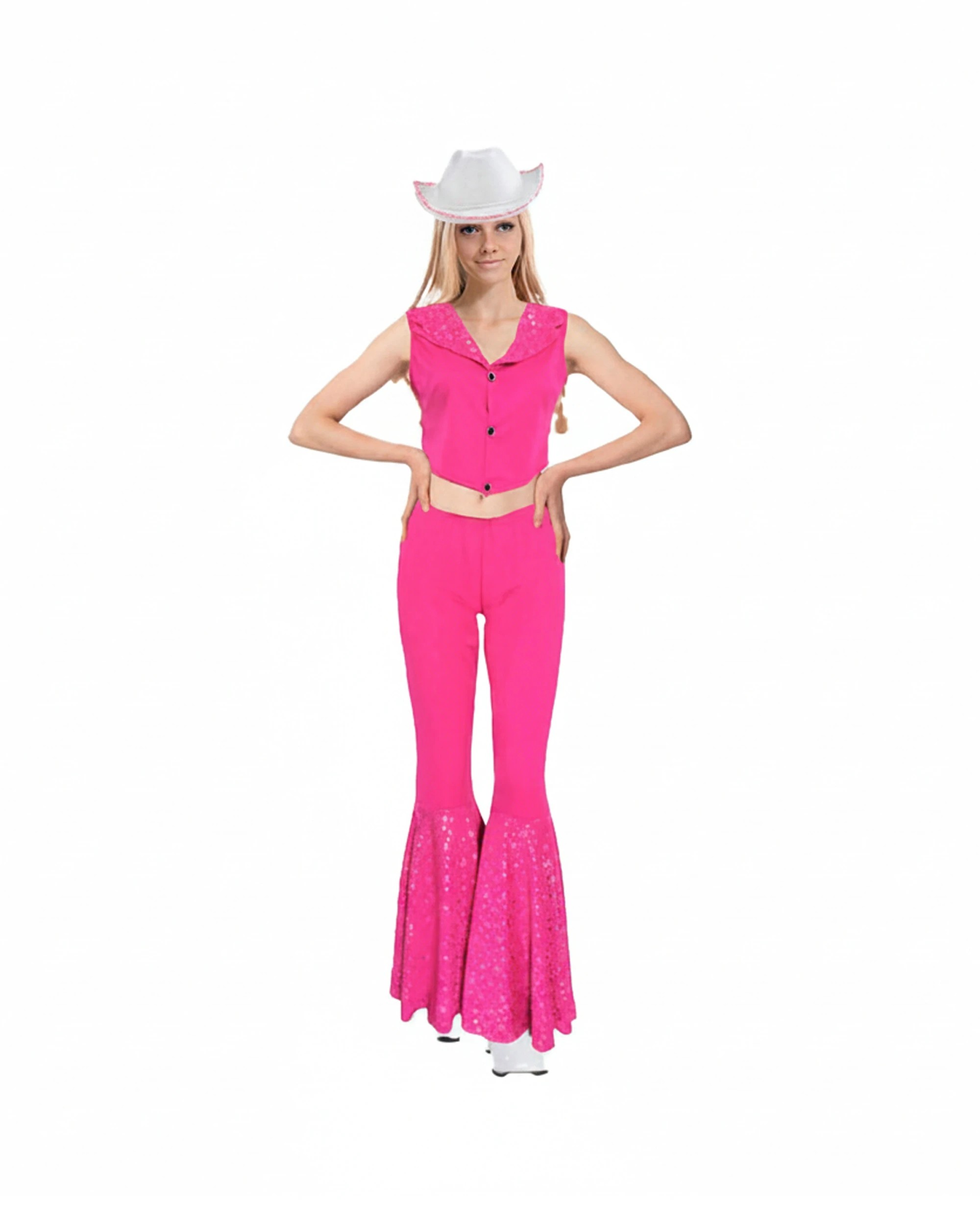 1 JD Party Adult Doll Cowgirl Costume Outfit Set XS/S - Pink, 1 of 1