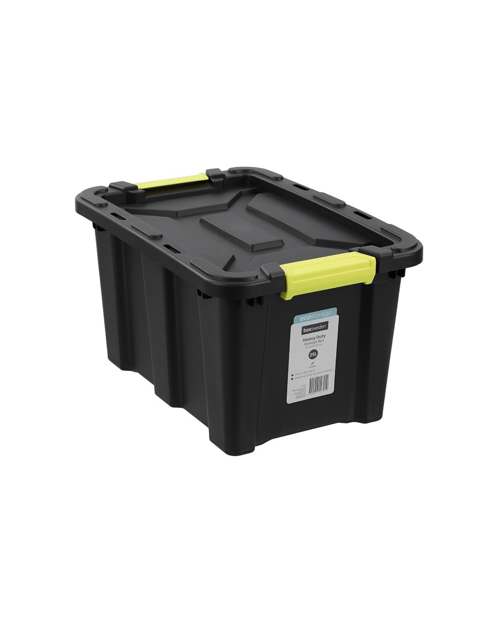 3 Boxsweden Eco Heavy Duty 25L 47cm Storage Box Stackable Lockable Lidded - Assorted, 3 of 5
