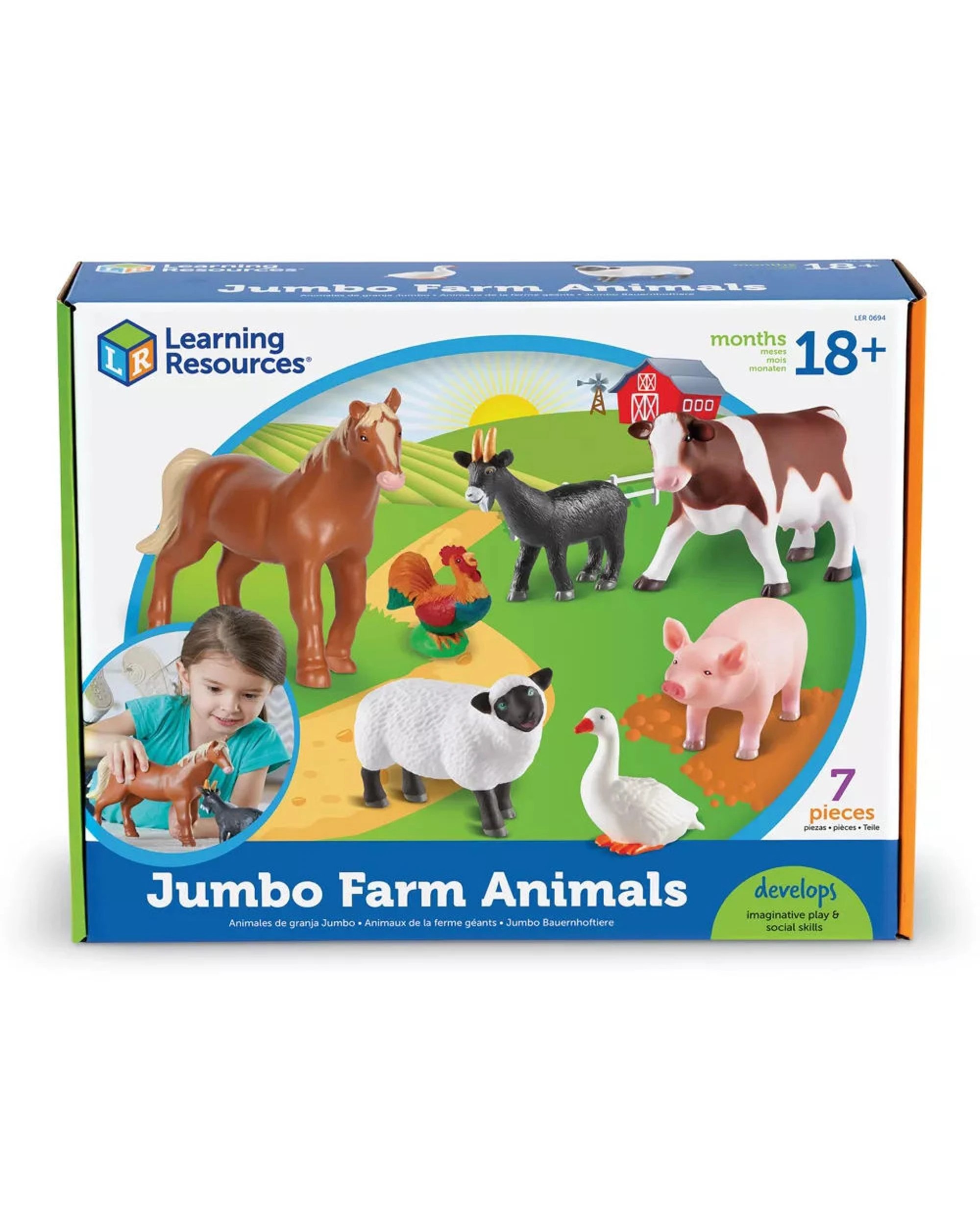 3 Learning Resources Jumbo Farm Animals Set of 7, 3 of 3