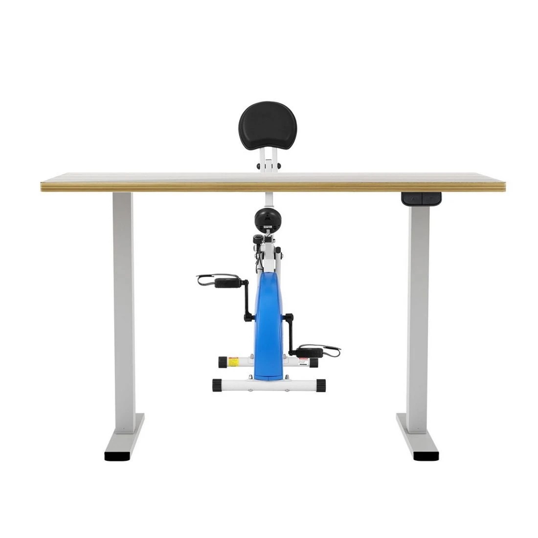 3 Artiss Under Desk Exercise Bike with 140cm Automatic Standing Desk Magnetic Resistance - Multi, 3 of 7