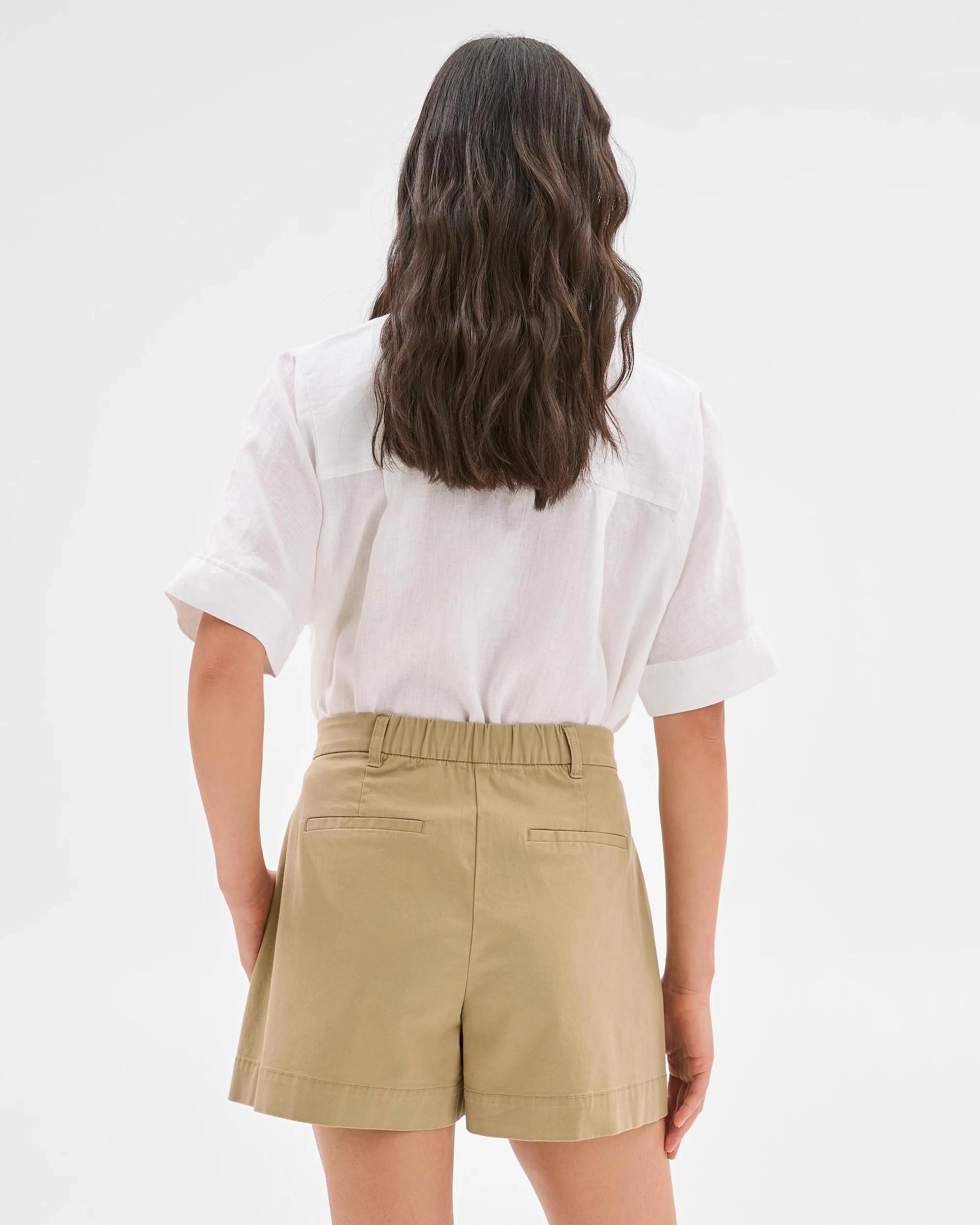 4 Target Australian Cotton Pleat Front Shorts QUINOA, 4 of 6