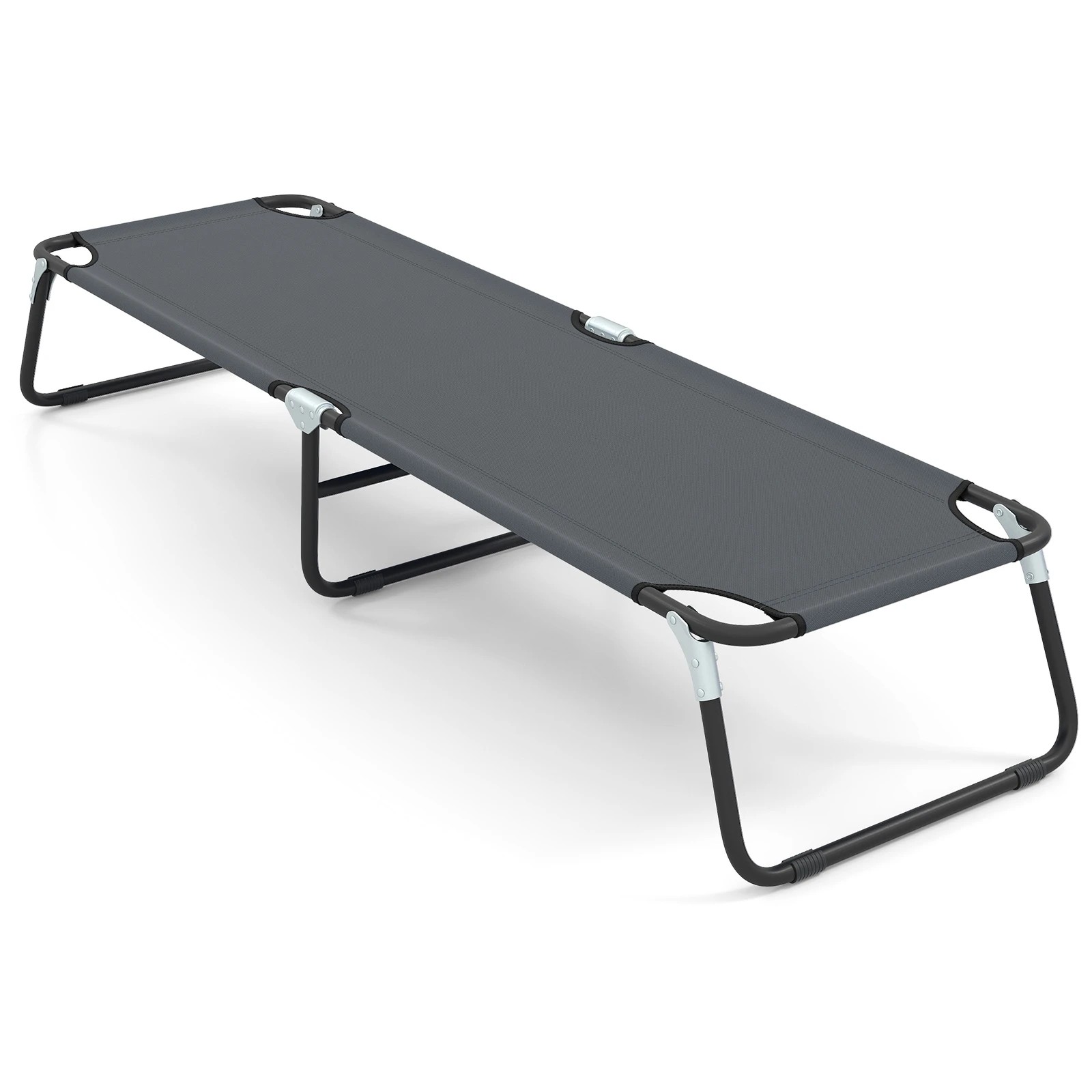 4 Costway 190cm Folding Camping Bed Lightweight Sleeping Cot Bed - Grey, 4 of 4