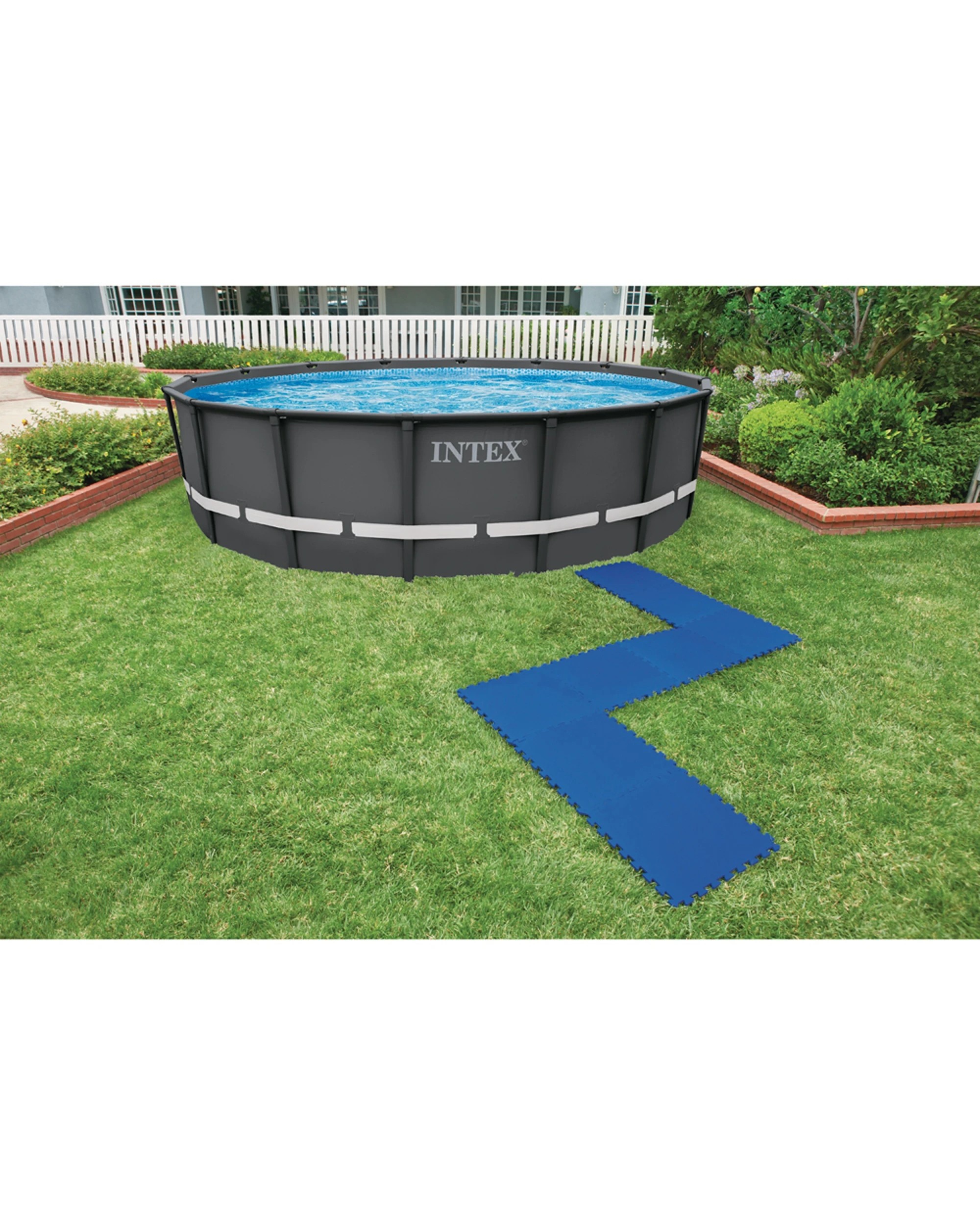 6 Intex 8pc Interlocking Padded Floor Protector Square - Blue, 6 of 7