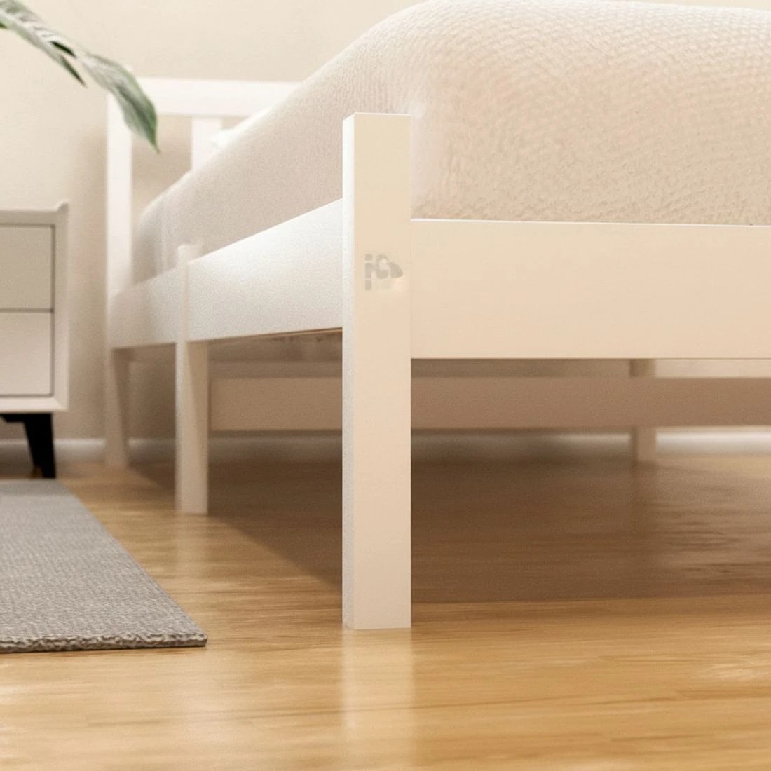 4 Artiss Bed Frame Queen Size Wooden Platform with 2 Storage Drawers - White, 4 of 6