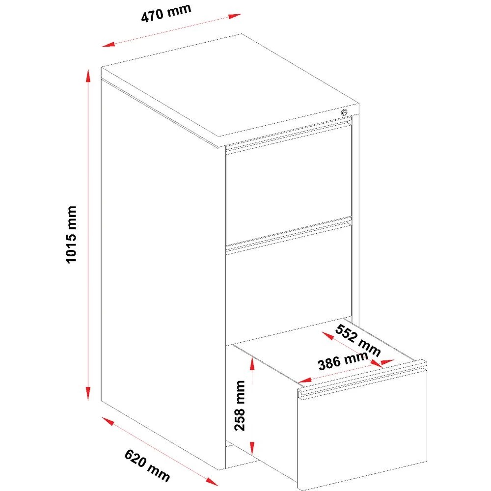 2 Mercury 3 Drawer Vertical Filing Cabinet Graphite Ripple Cabinets Filing Drawer Cabinets, 2 of 2