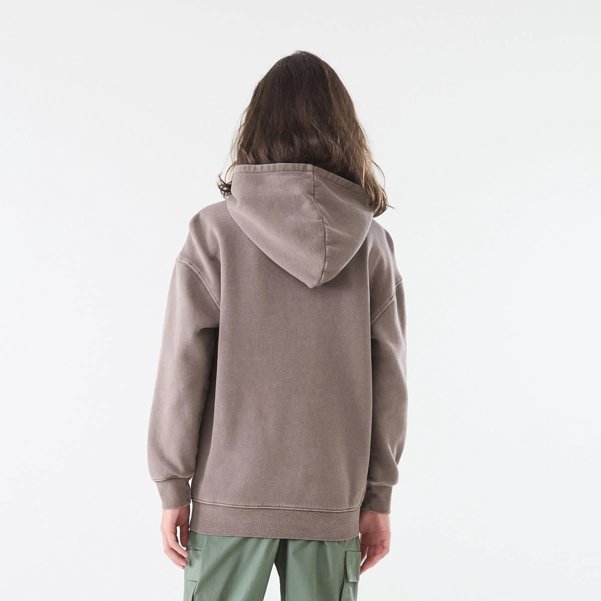 2 Oversized Washed Hoodie with Pocket Brown Choc, 2 of 6