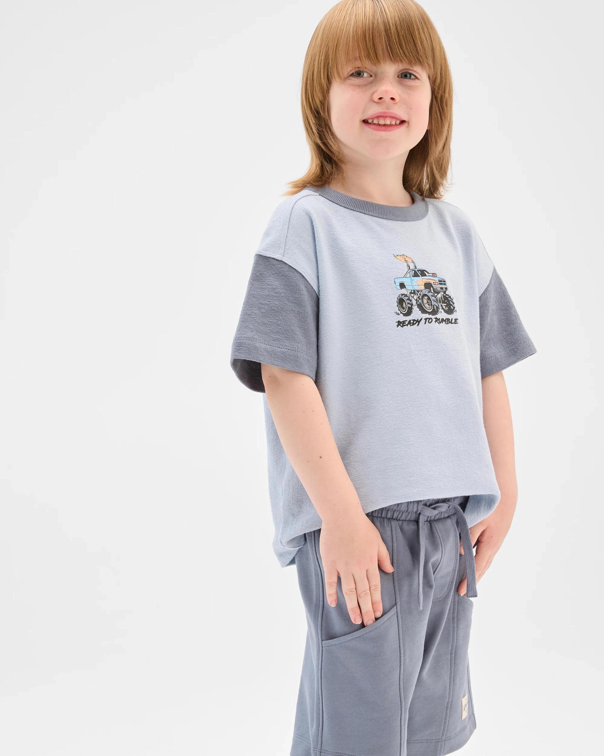 3 Target Australian Cotton T-Shirt and Short 2 Piece Set BLUE, 3 of 6