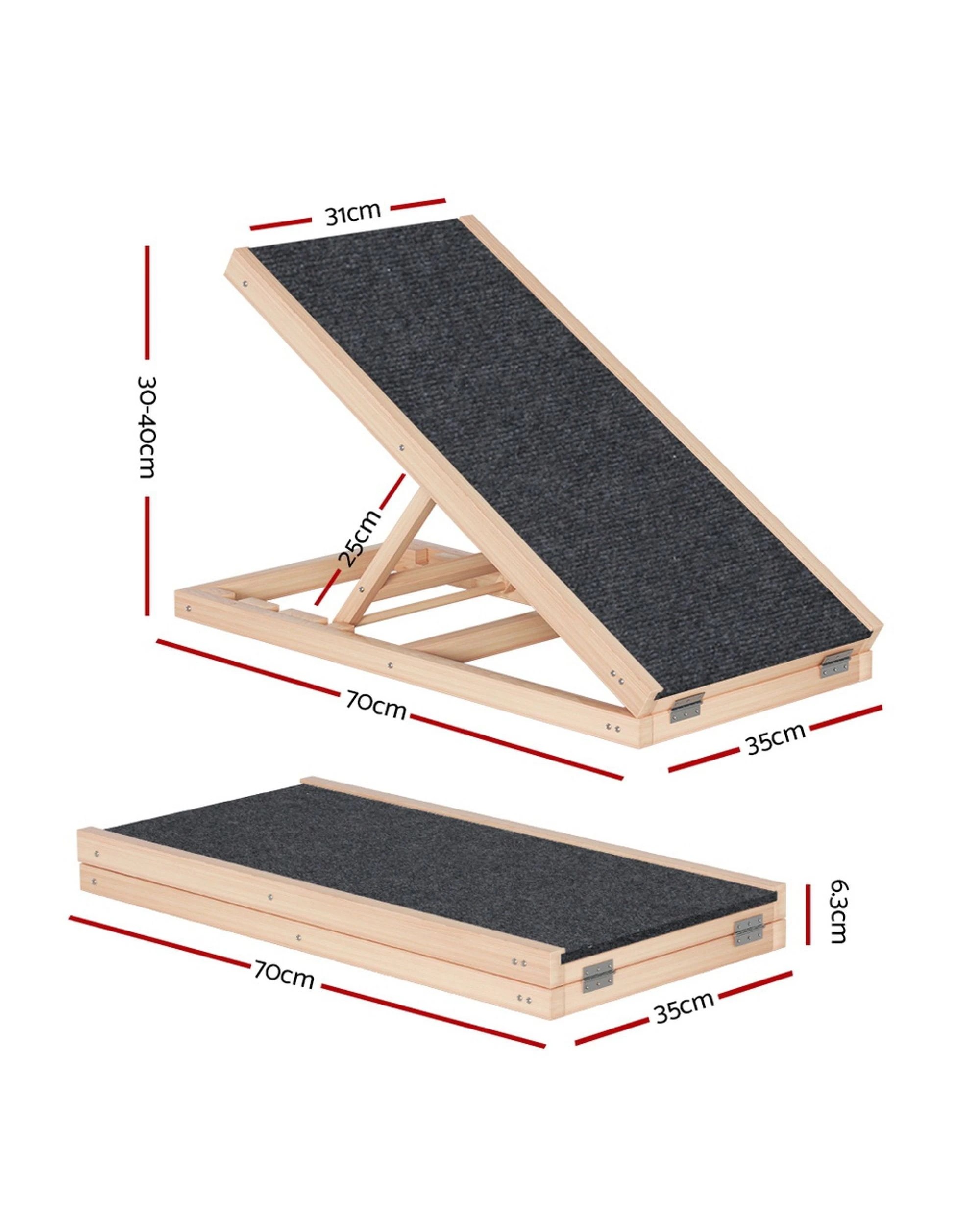 2 i.Pet Dog Ramp 70cm Adjustable Height - Grey, 2 of 5