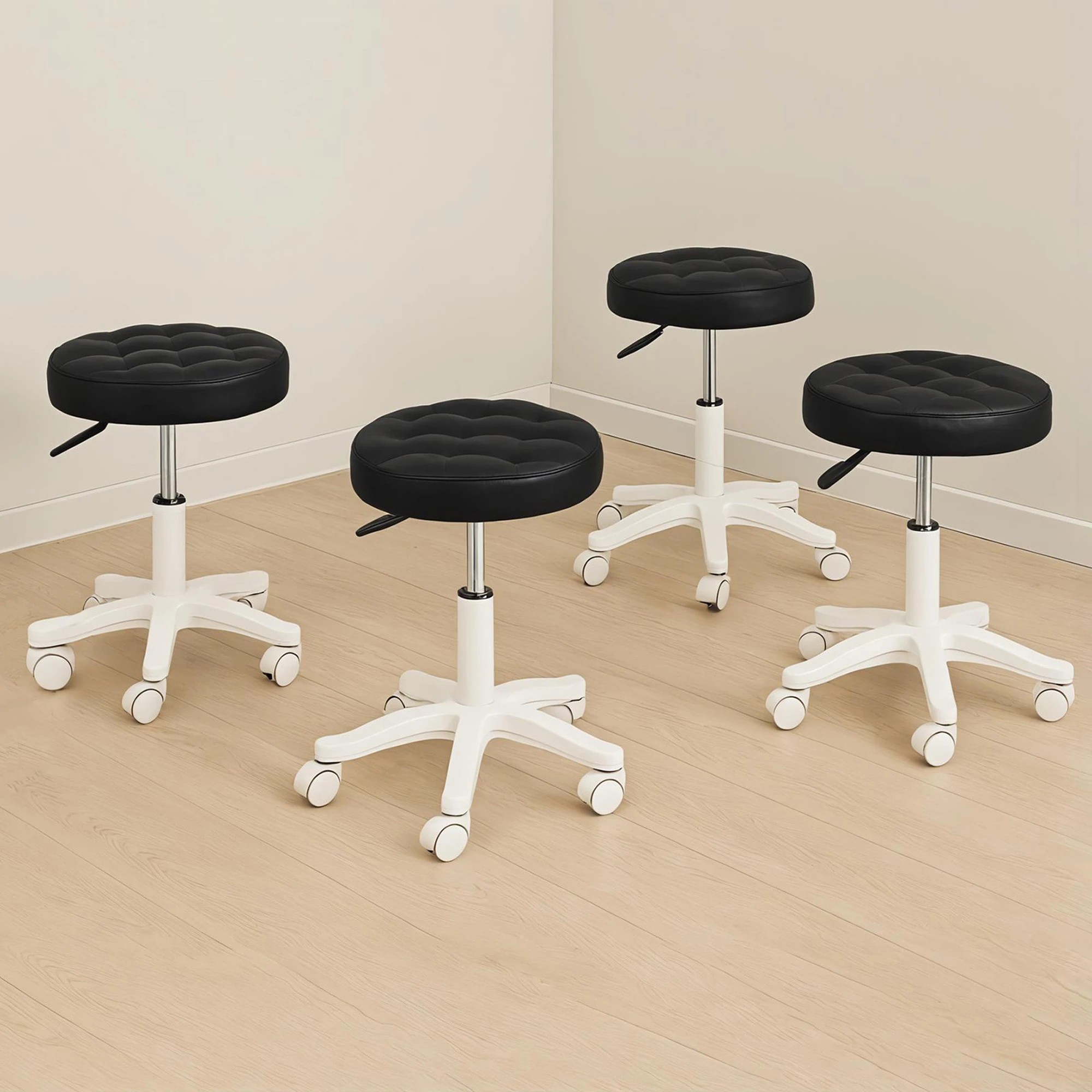 8 Levede 4x Swivel Bar Stools  Adjustable Height - Black, 8 of 9