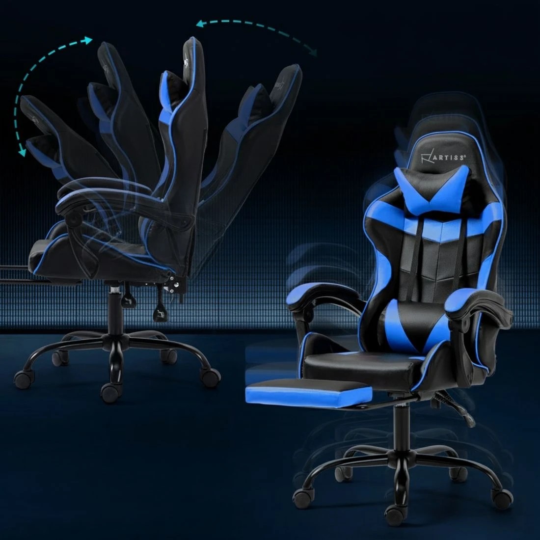 3 Artiss Gaming Office Chair Recliner Footrest - Multi, 3 of 5