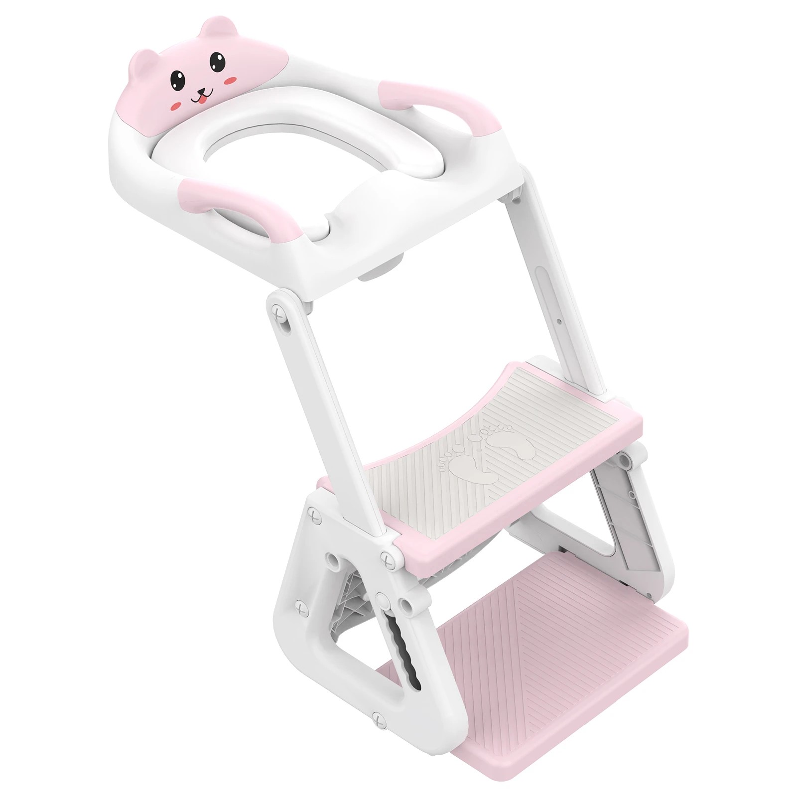 4 Advwin Foldable 2-in-1 Toddler Potty Training Seat Toddler Stool Height Adjustable Toilet Training Seat - Pink, 4 of 8