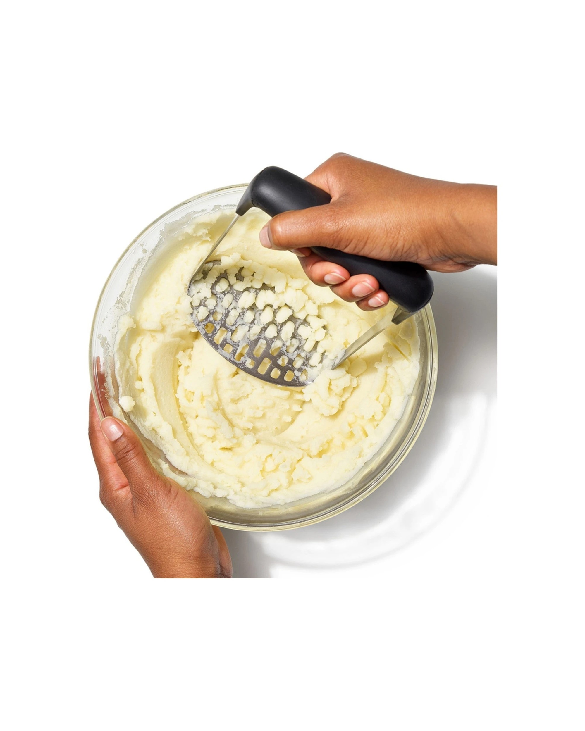 2 Oxo Smooth Potato Masher Stainless Steel Non-Slip Handle Kitchen Utensil - Silver, 2 of 3