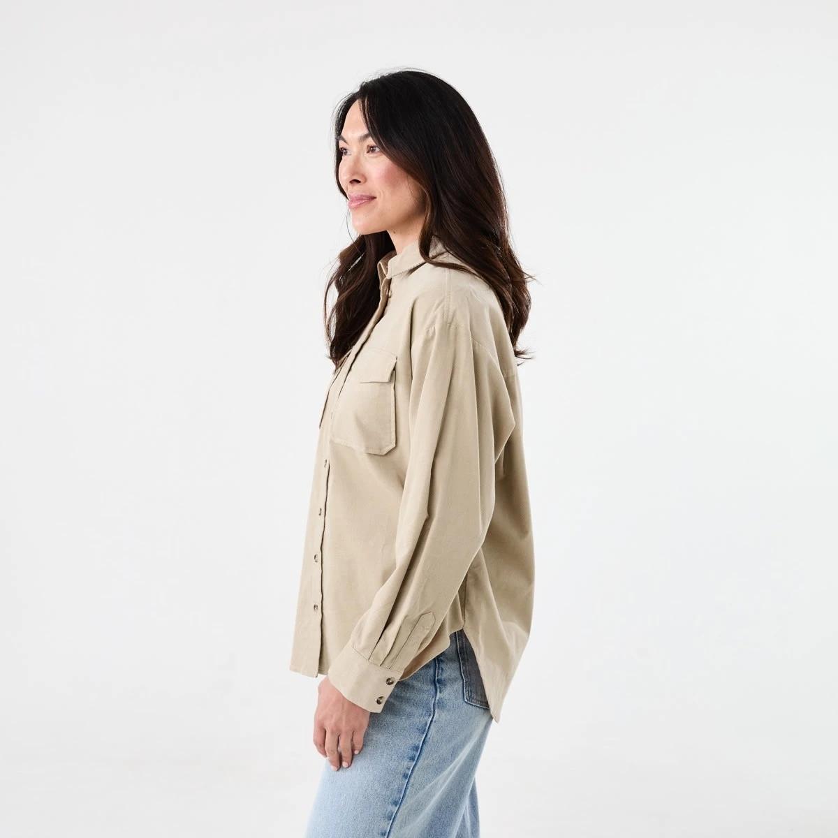 2 Long Sleeve Baby Corduroy Shirt Peanut, 2 of 7