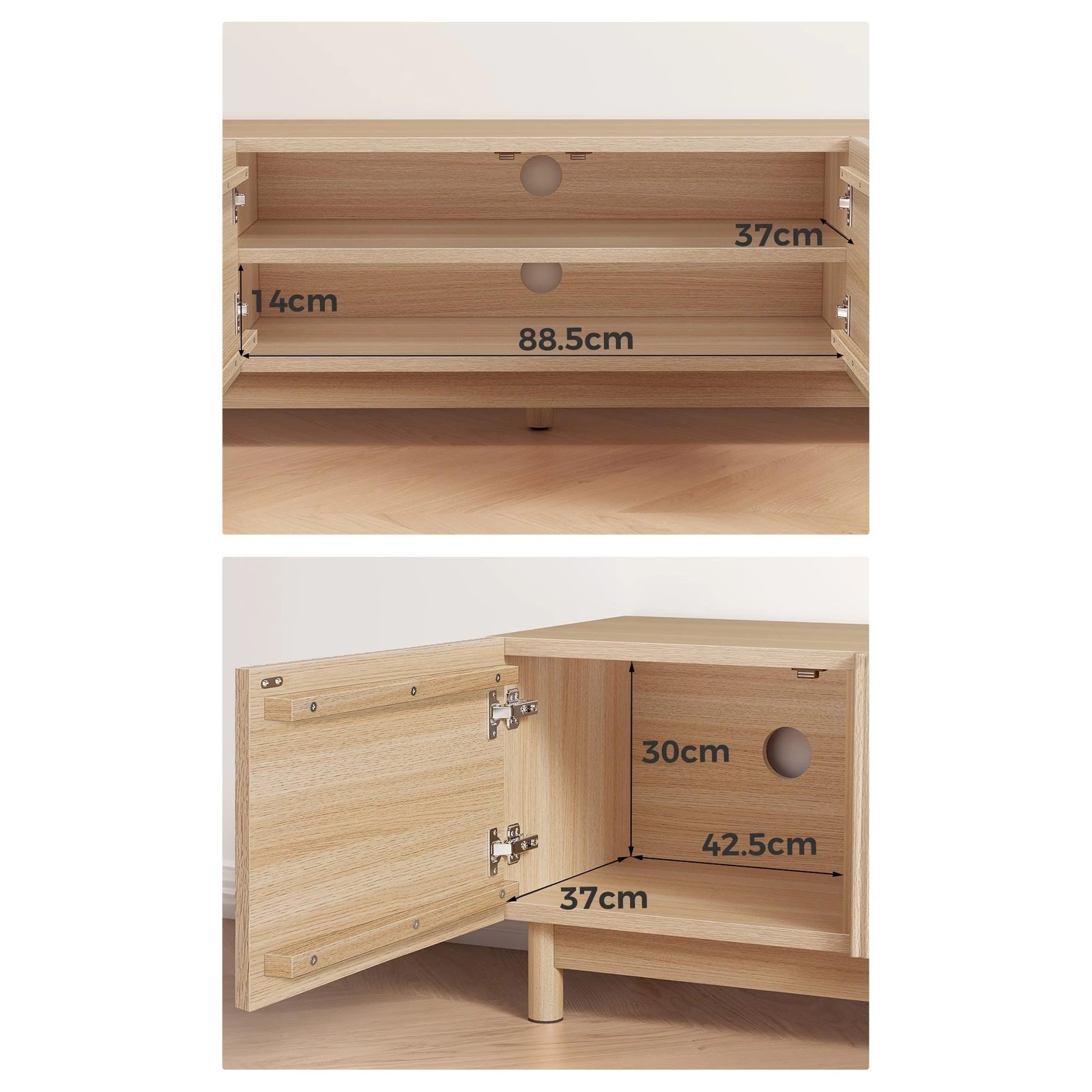 8 Alfordson Entertainment Unit TV Cabinet Stand 180cm Storage Shelves - Wood, 8 of 10