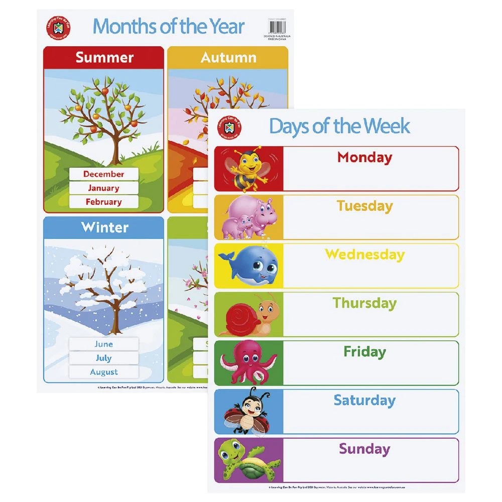3 Learning Can Be Fun Days & Months Double Sided Chart, 3 of 3