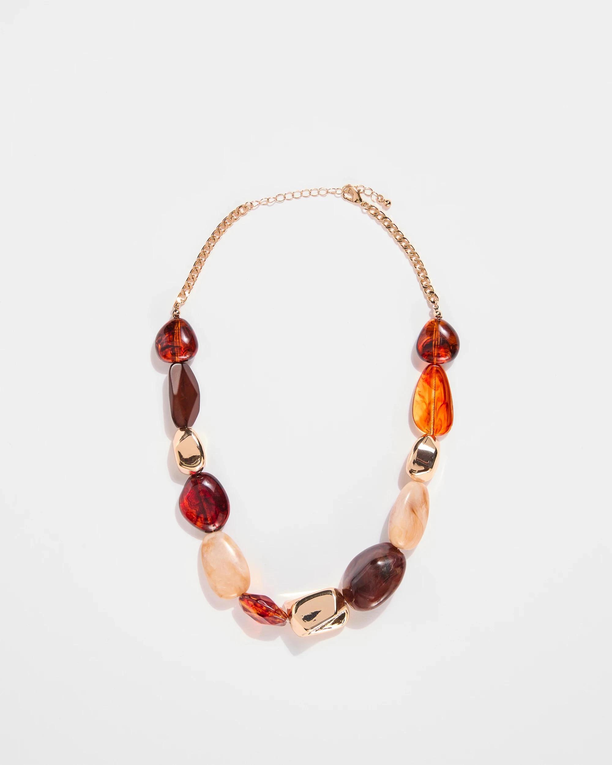 1 Target Chunky Beaded Necklace TORTOISESHELL, 1 of 2