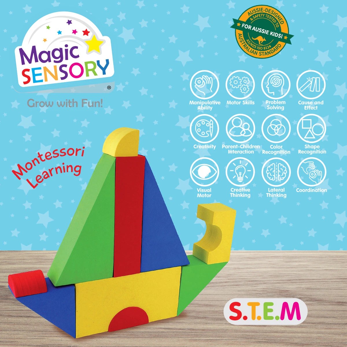 6 Magic Sensory EVA Foam Building Blocks 50 Piece Set, 6 of 6