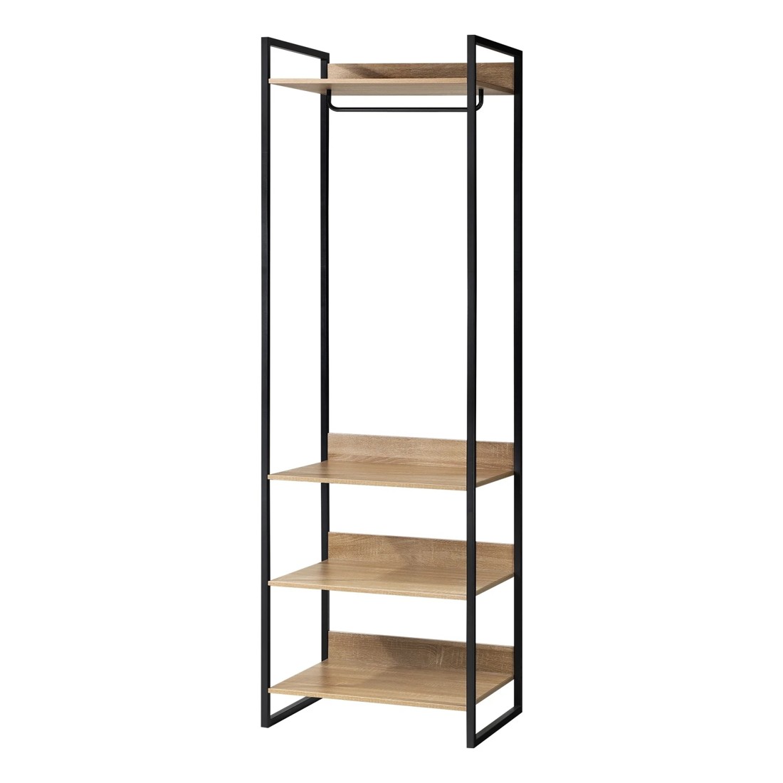 1 Oikiture Clothes Rack Open Wardrobe Garment Coat 4 Shelves Hanging Rail Metal
 - Natural, 1 of 10