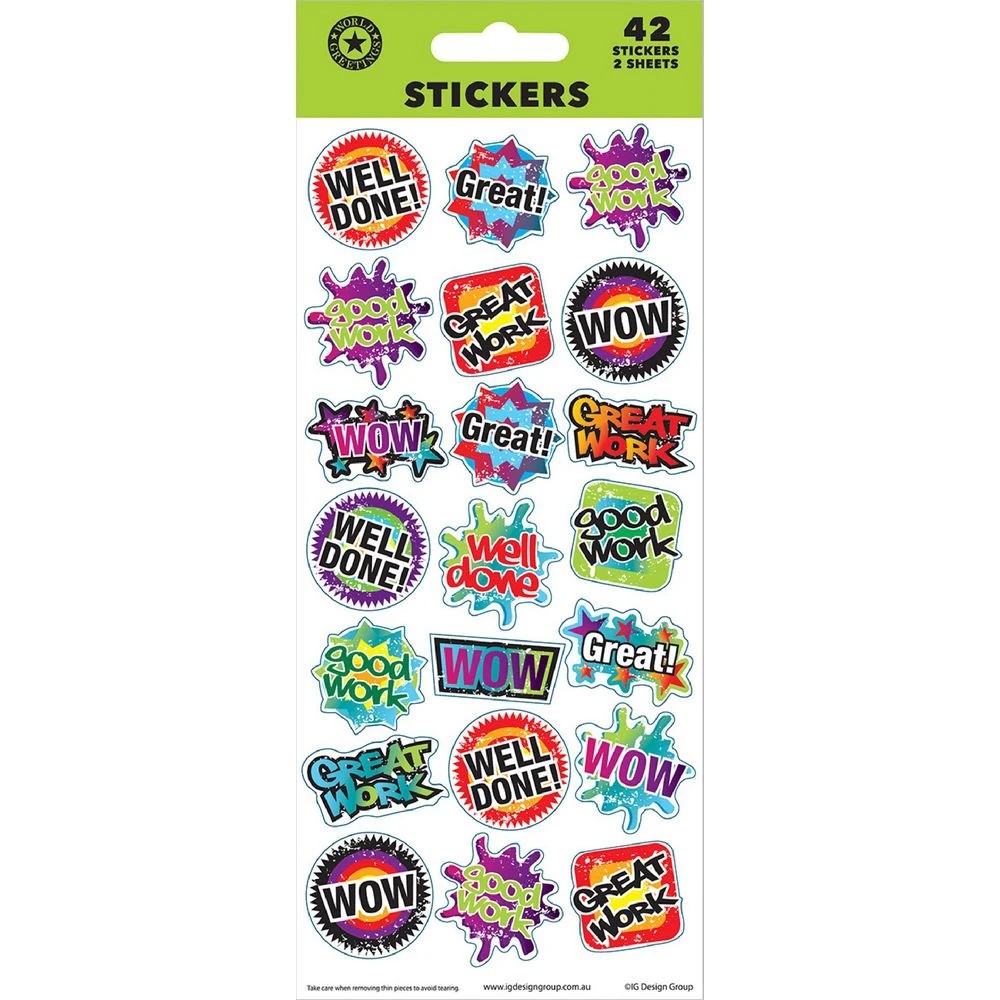 1 Artwrap FSC Mix Merit Sticker Sheet Wow, 1 of 1