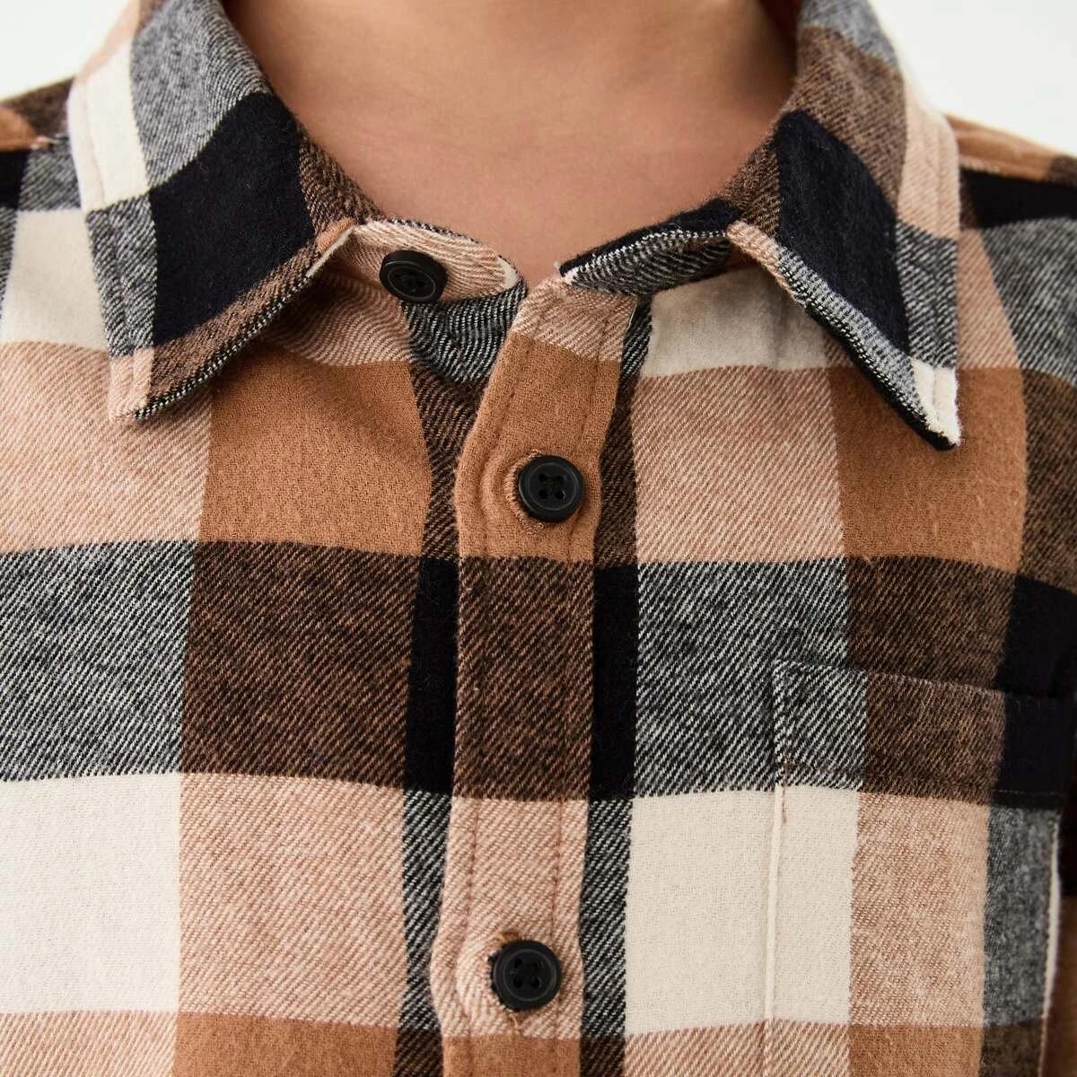 4 Yarn Dyed Flannel Shirt Brn Check, 4 of 10