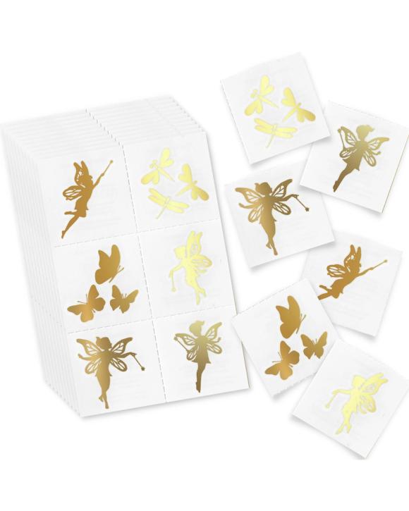 Golden Foil Fairy Tattoos Pack of 72Gold Partyrama      
. - Gold