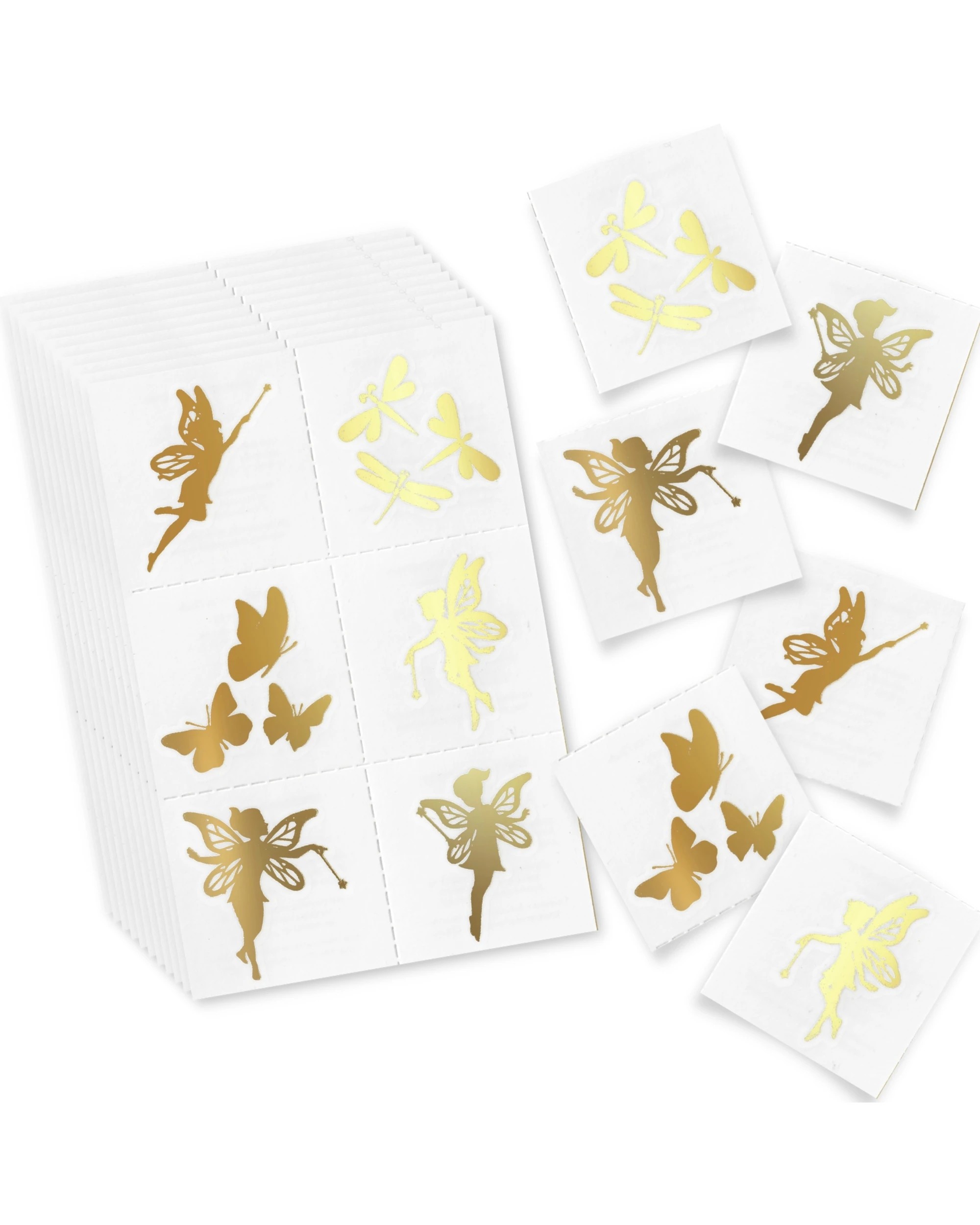 1 Partyrama Golden Foil Fairy Tattoos Pack of 72 - Gold, 1 of 3