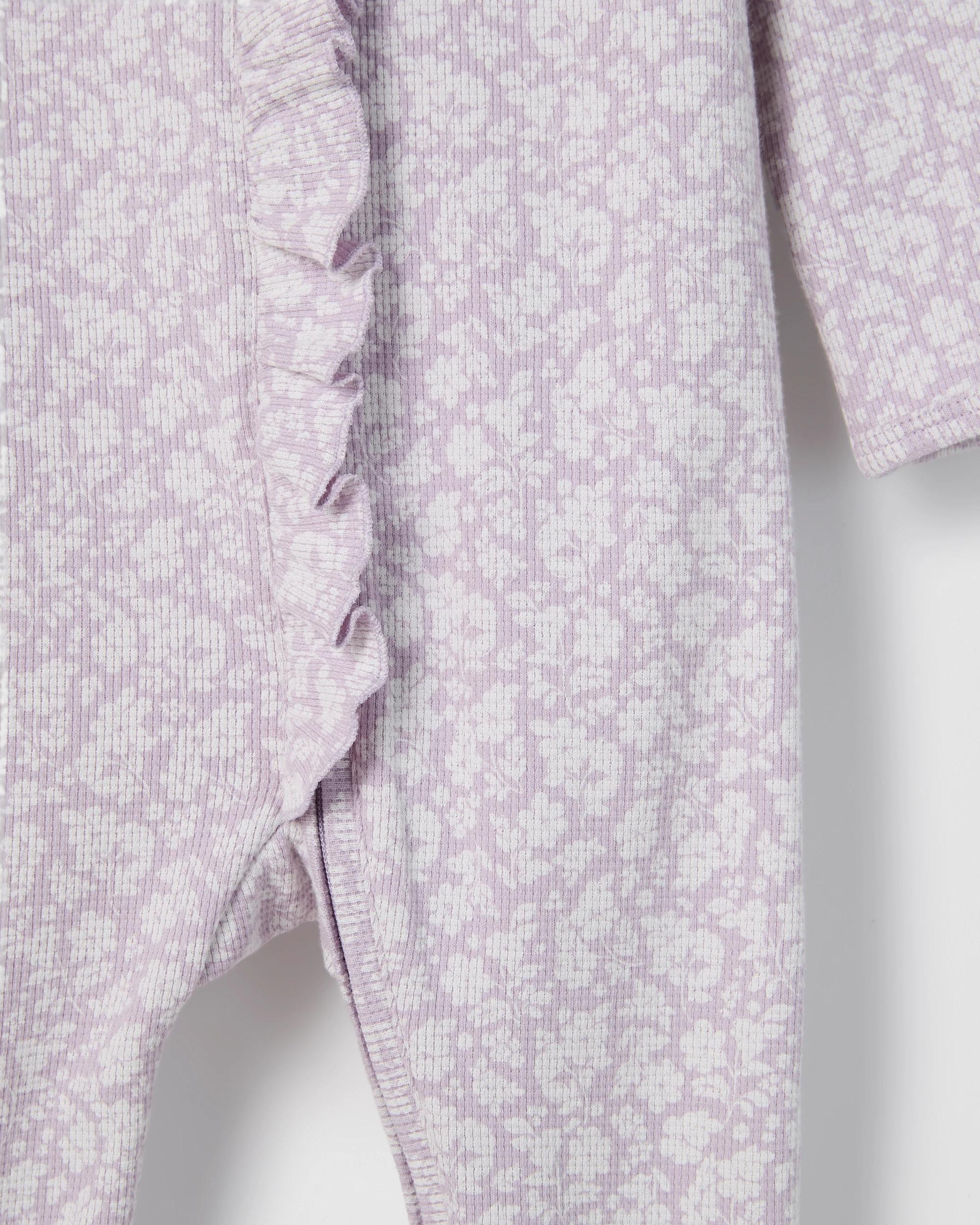 3 Target Baby Baby Organic Cotton Waffle Frill Coverall FLORAL THISTLE, 3 of 3