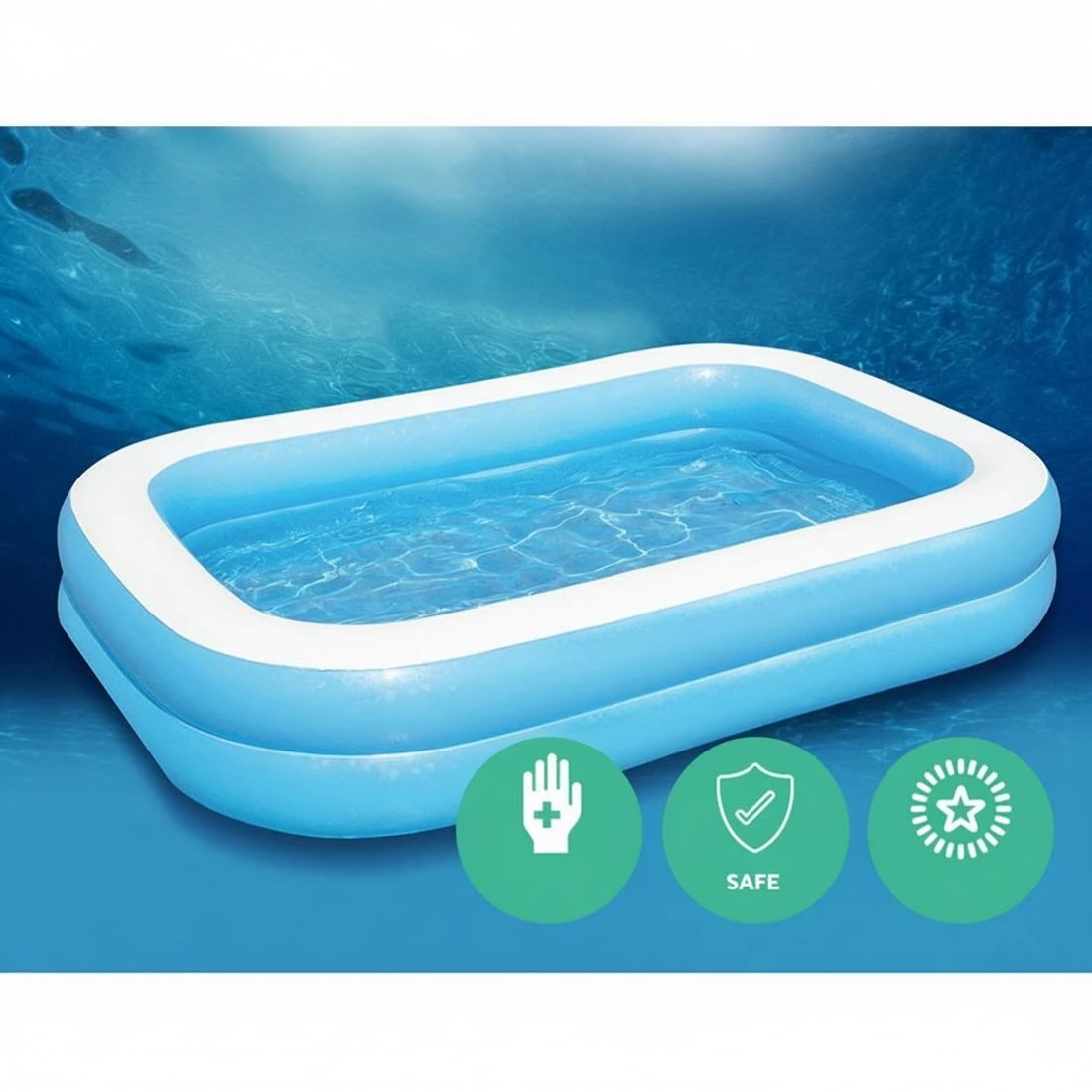 5 Bestway Kids Pool 262x175x51cm Inflatable Above Ground Swimming Pools 778L - Blue, 5 of 5