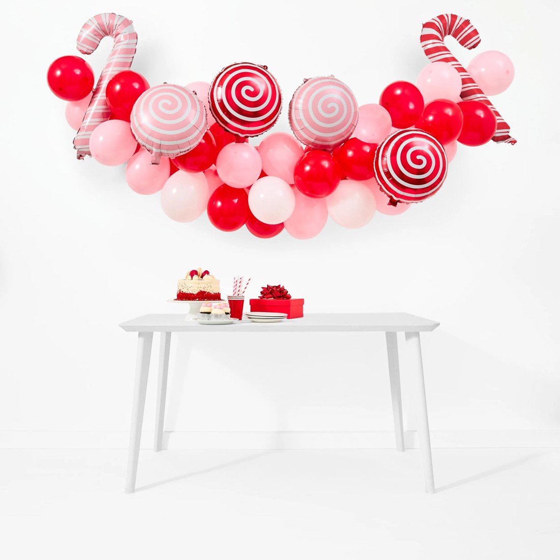 1 56 Piece Pink and Red Christmas Balloon Garland, 1 of 6
