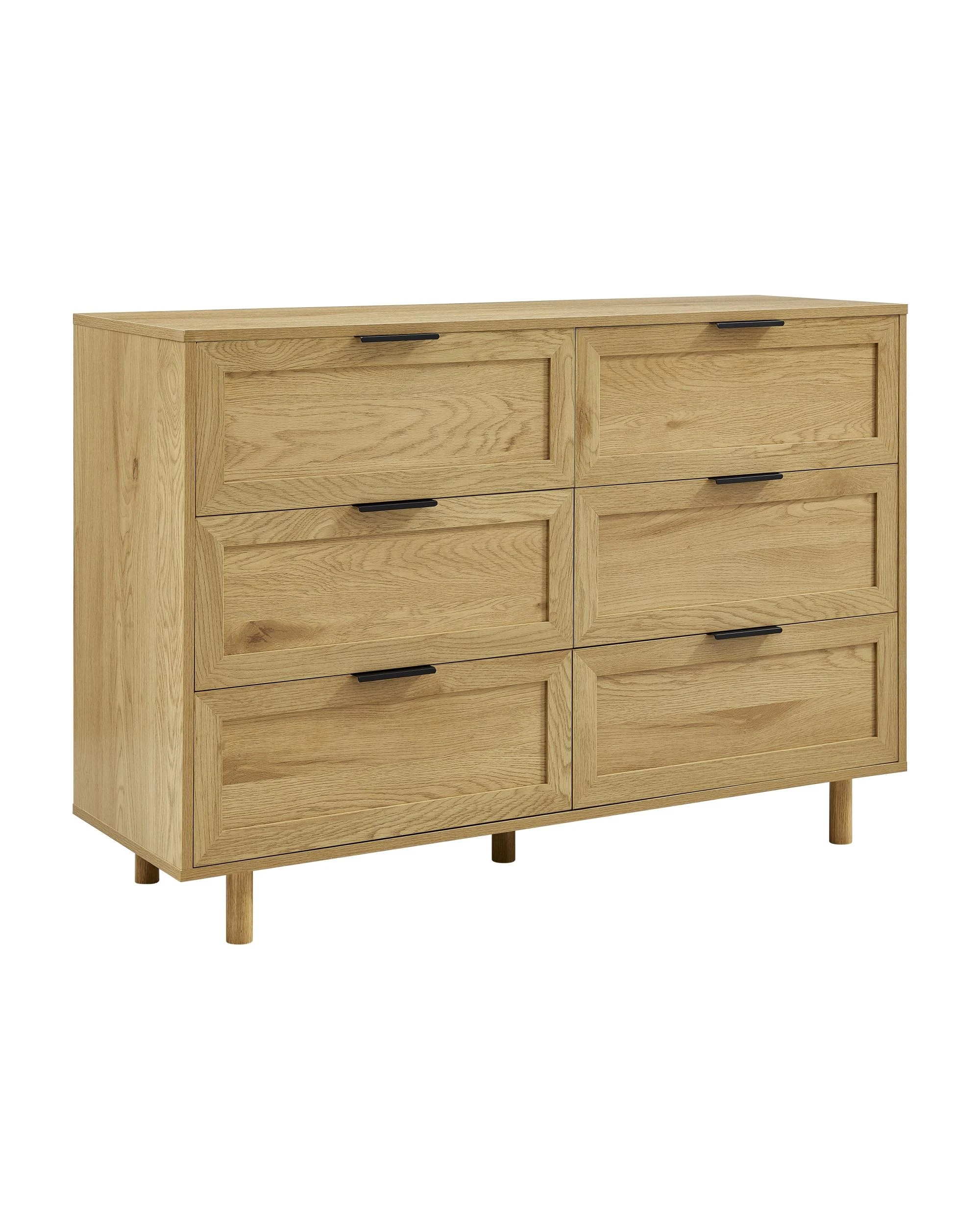 1 Kodu Tallboy Dresser Chest 6 Drawers Oak Look - Natural, 1 of 10